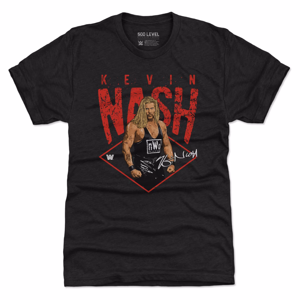 Men's 500 Level  Heather Black Kevin Nash Premium Tri-Blend T-Shirt