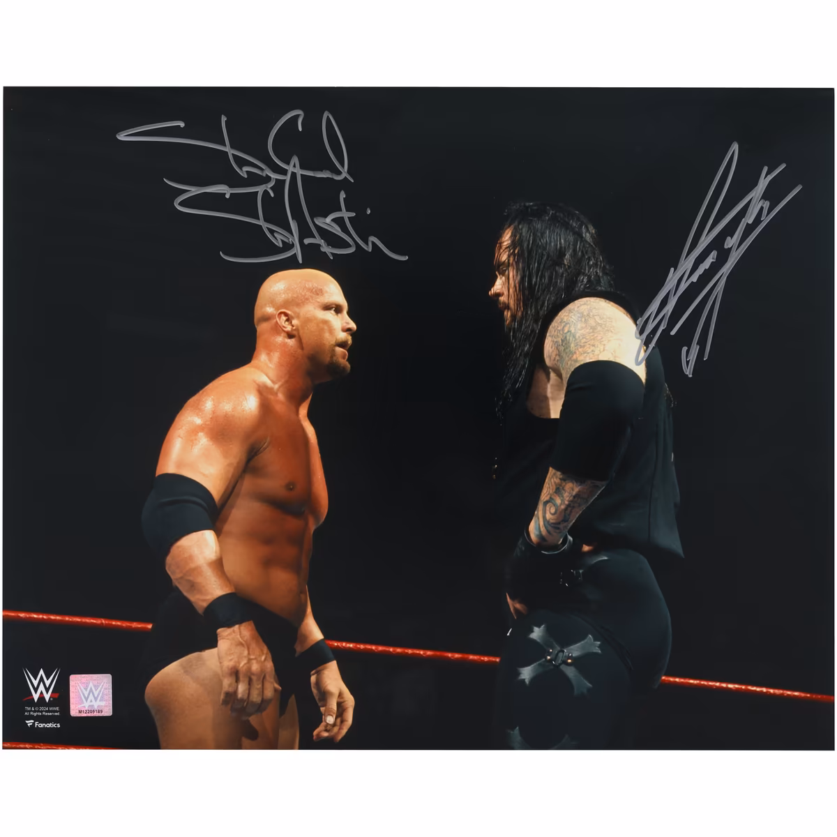 The Undertaker & "Stone Cold" Steve Austin WWE Autographed 16" x 20" In Ring Face-Off Photograph