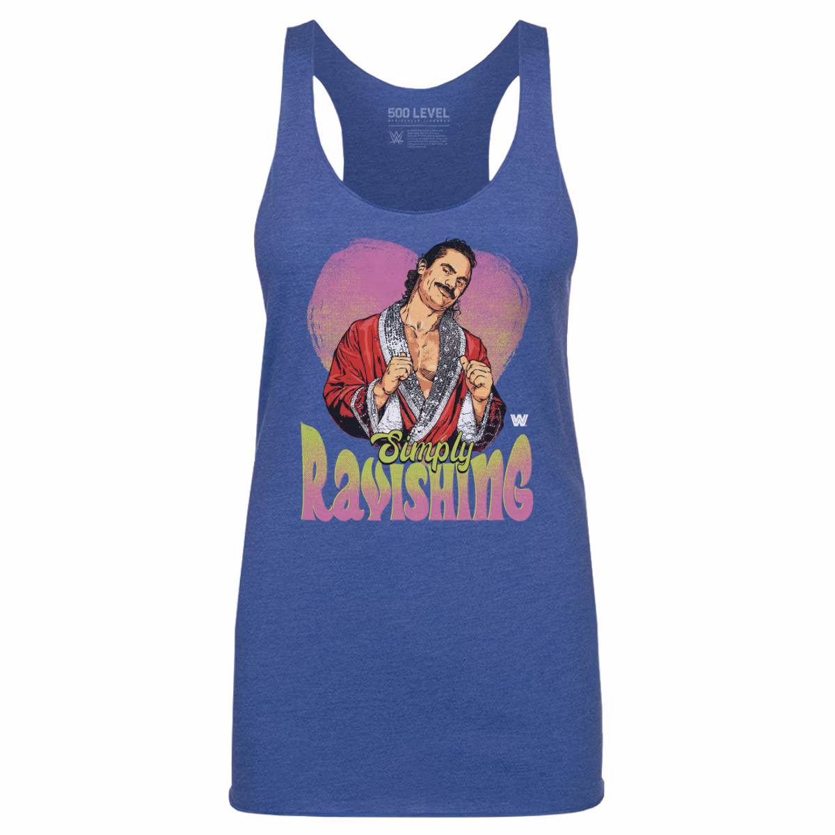 Women's 500 Level Heather Royal Rick Rude Simply Ravishing Heart Tri-Blend Tank Top 4 Women's 500 Level Heather Royal Rick Rude Simply Ravishing Heart Tri-Blend Tank Top