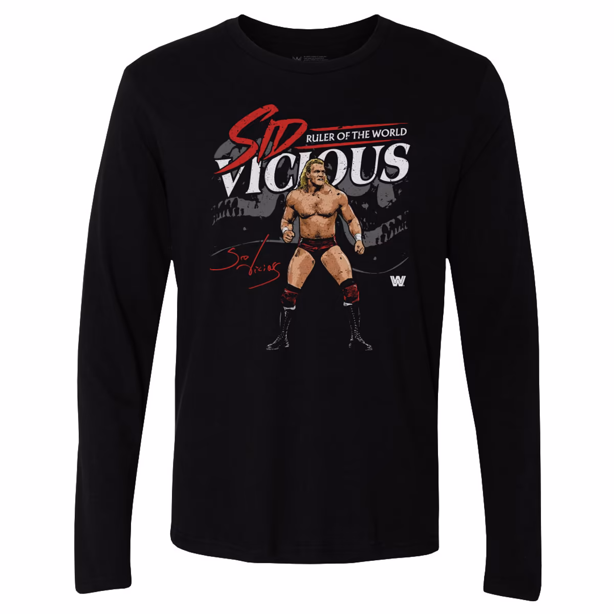 Men's 500 Level Black Sid Vicious Ruler Of The World Long Sleeve T-Shirt 1 Men's 500 Level Black Sid Vicious Ruler Of The World Long Sleeve T-Shirt