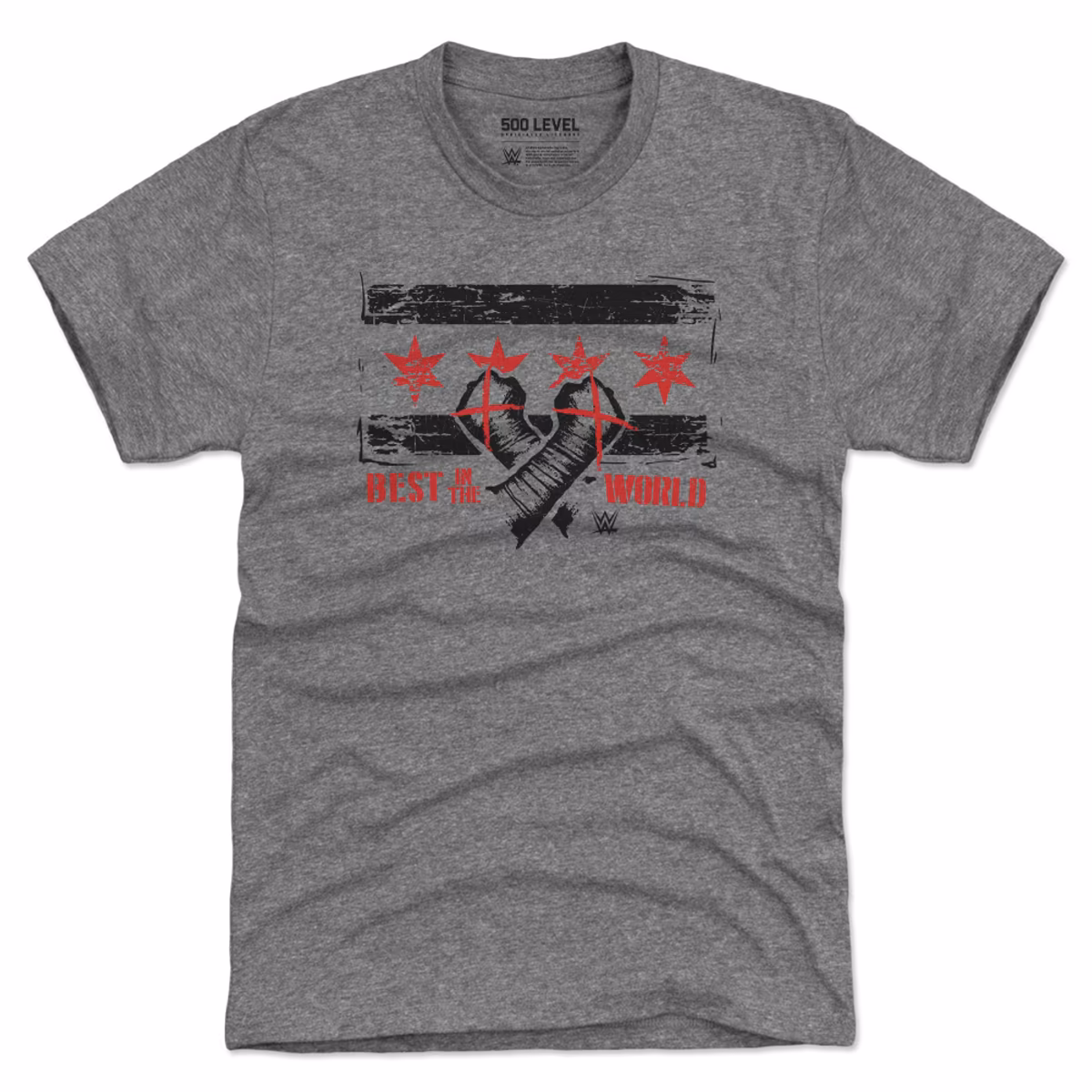 Men's 500 Level Heather Gray CM Punk Chicago Flag Premium Tri-Blend T-Shirt 9 Men's 500 Level Heather Gray CM Punk Chicago Flag Premium Tri-Blend T-Shirt