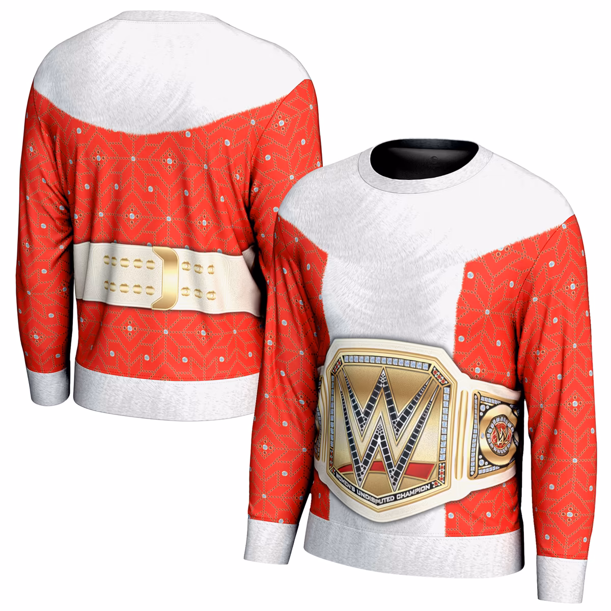 Men's ProSphere Red Mrs. Claus Women's Undisputed Champion Holiday Sweater 2 Men's ProSphere Red Mrs. Claus Women's Undisputed Champion Holiday Sweater