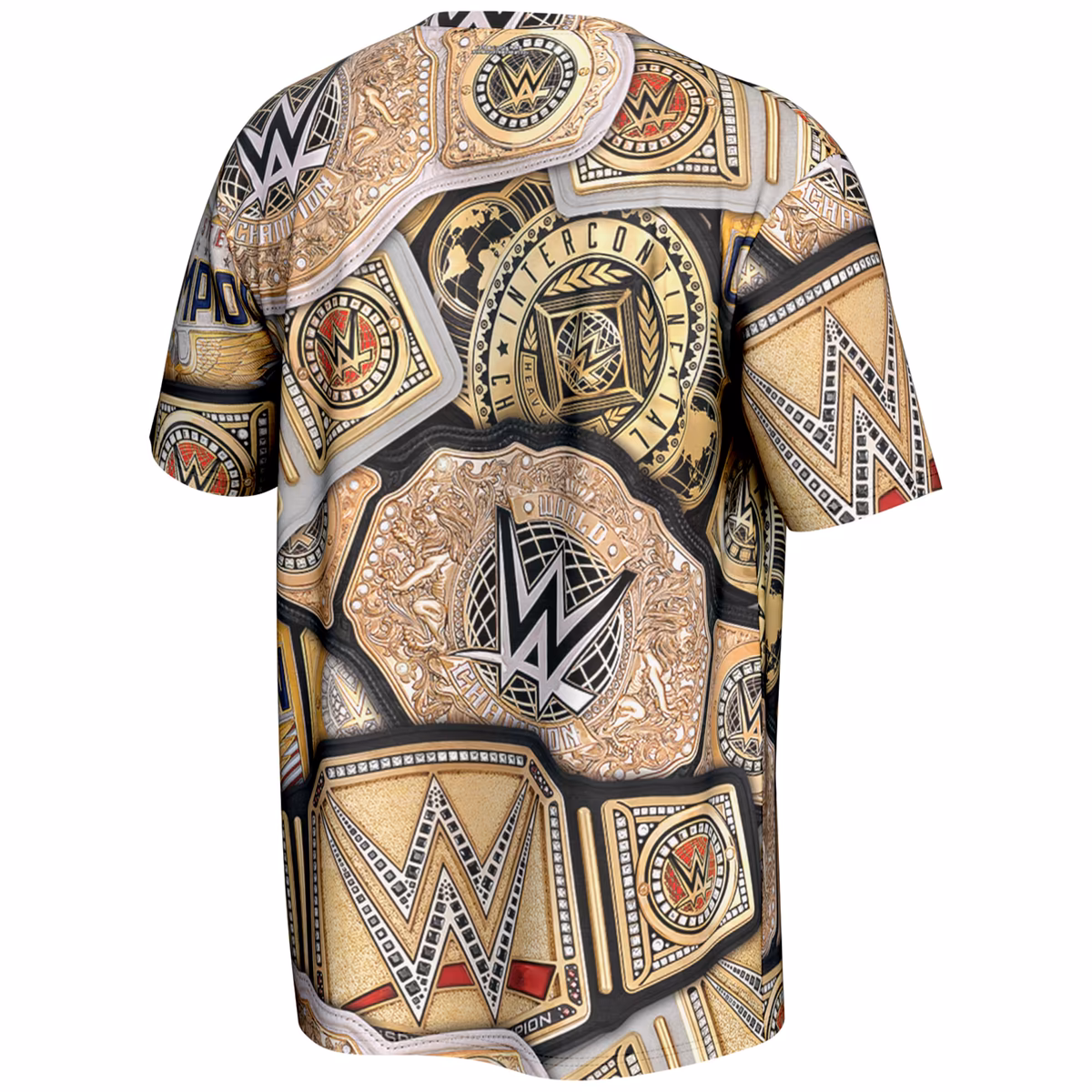 Men's ProSphere Gold WWE Title Belt Collage T-Shirt 4 Men's ProSphere Gold WWE Title Belt Collage T-Shirt