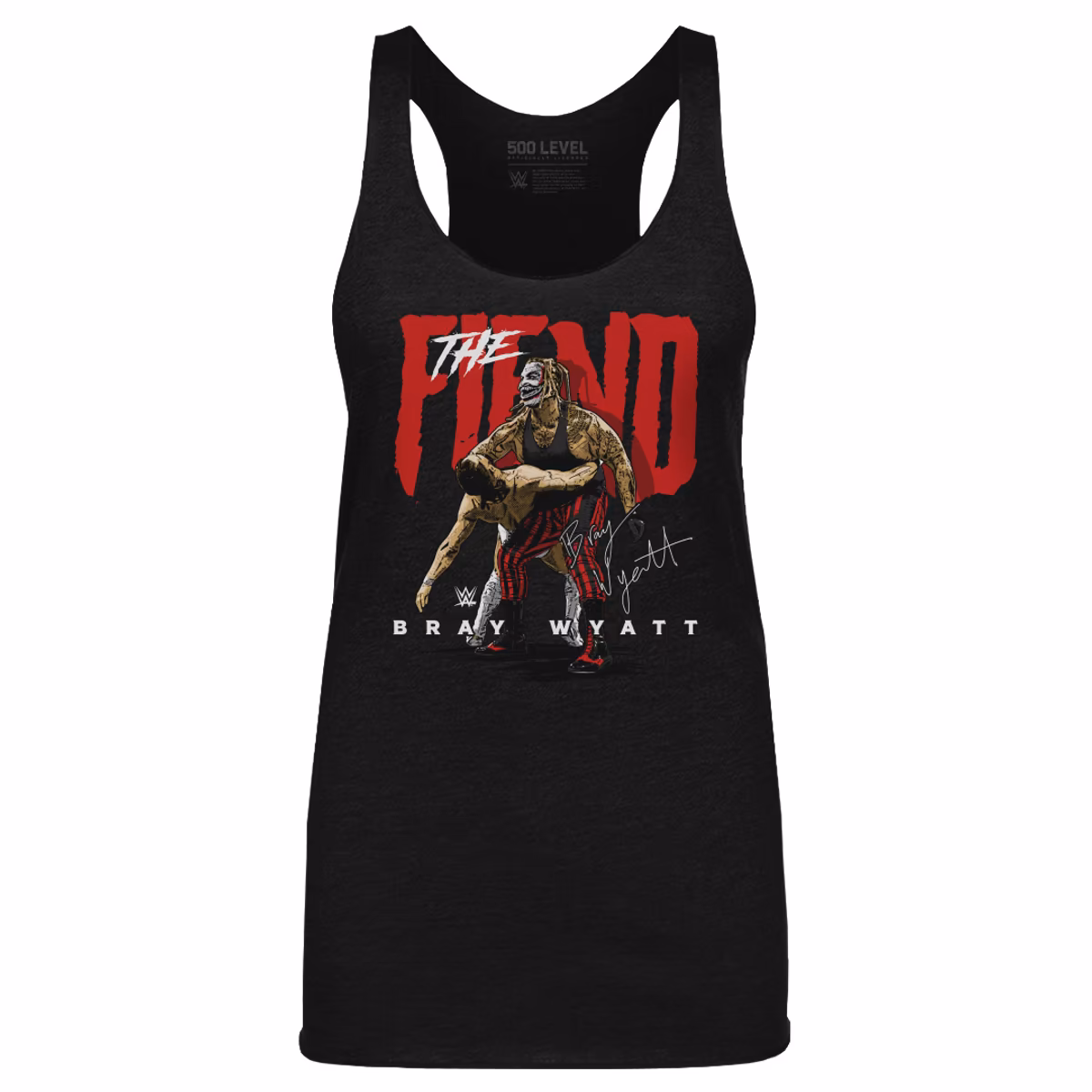 Women's 500 Level Heather Black Bray Wyatt The Fiend Tri-Blend Tank Top