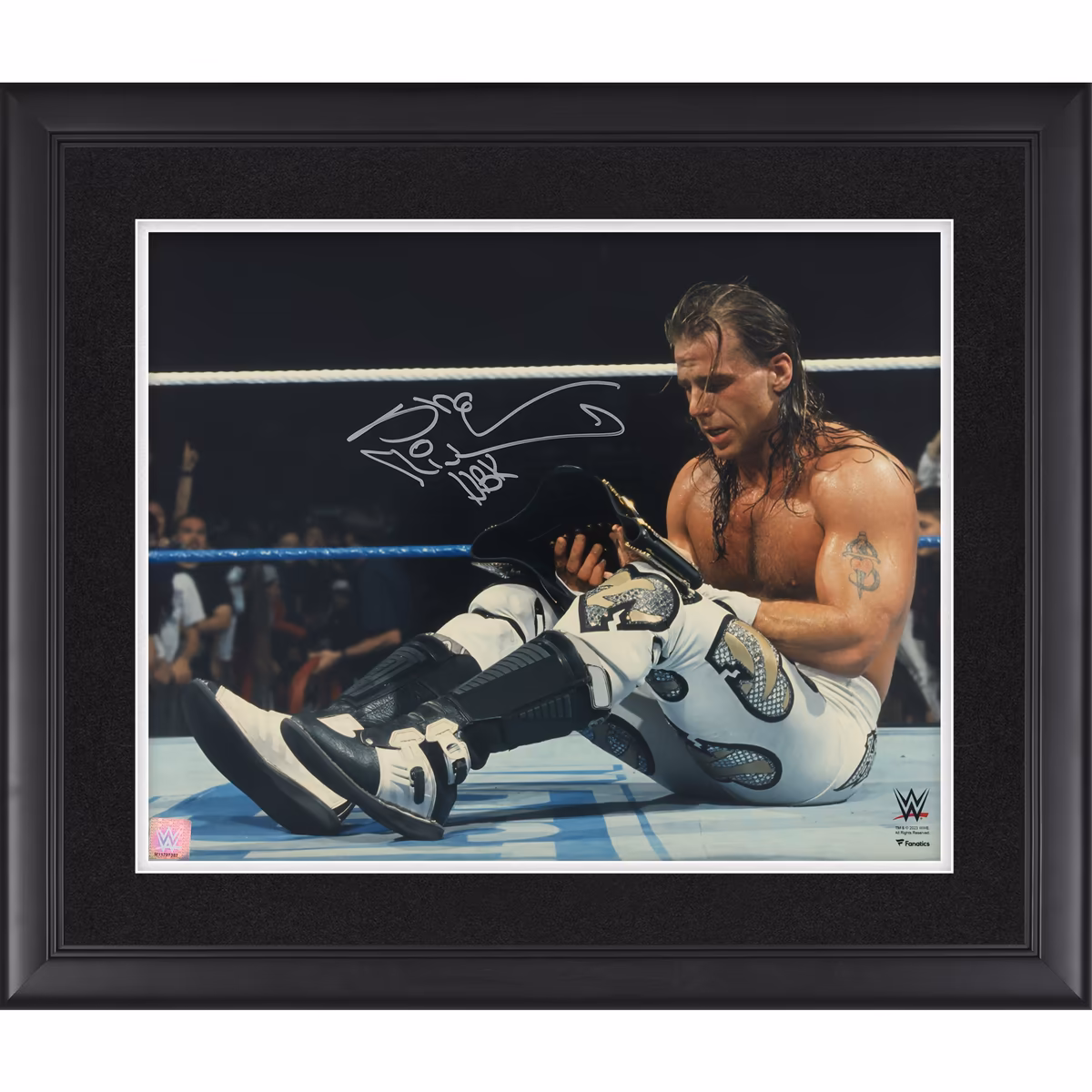 Shawn Michaels WWE Autographed Framed 16" x 20" WrestleMania 12 Holding Title Photograph 8 Shawn Michaels WWE Autographed Framed 16" x 20" WrestleMania 12 Holding Title Photograph