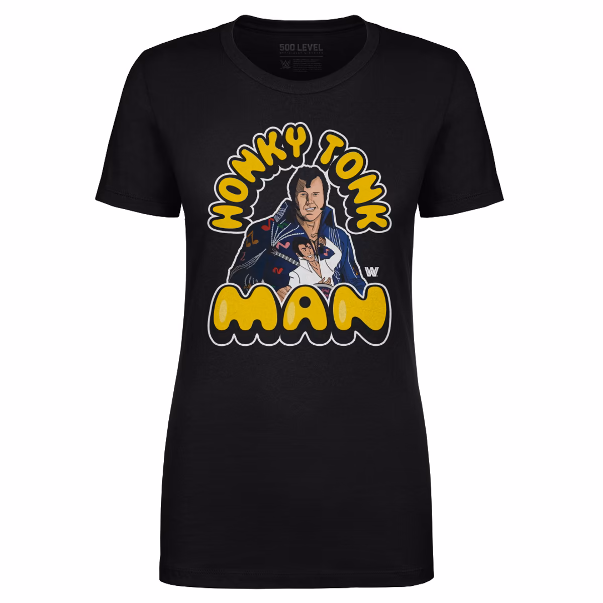 Women's 500 Level Black The Honky Tonk Man Comic T-Shirt