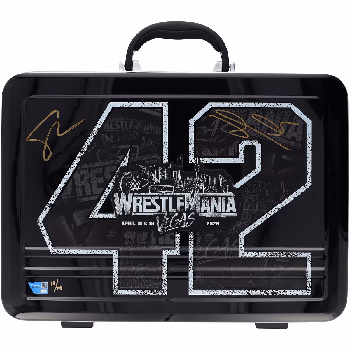 Seth Rollins & Gunther WWE Autographed WrestleMania 42 Briefcase - Limited Edition #10/10 2 Seth Rollins & Gunther WWE Autographed WrestleMania 42 Briefcase - Limited Edition #10/10