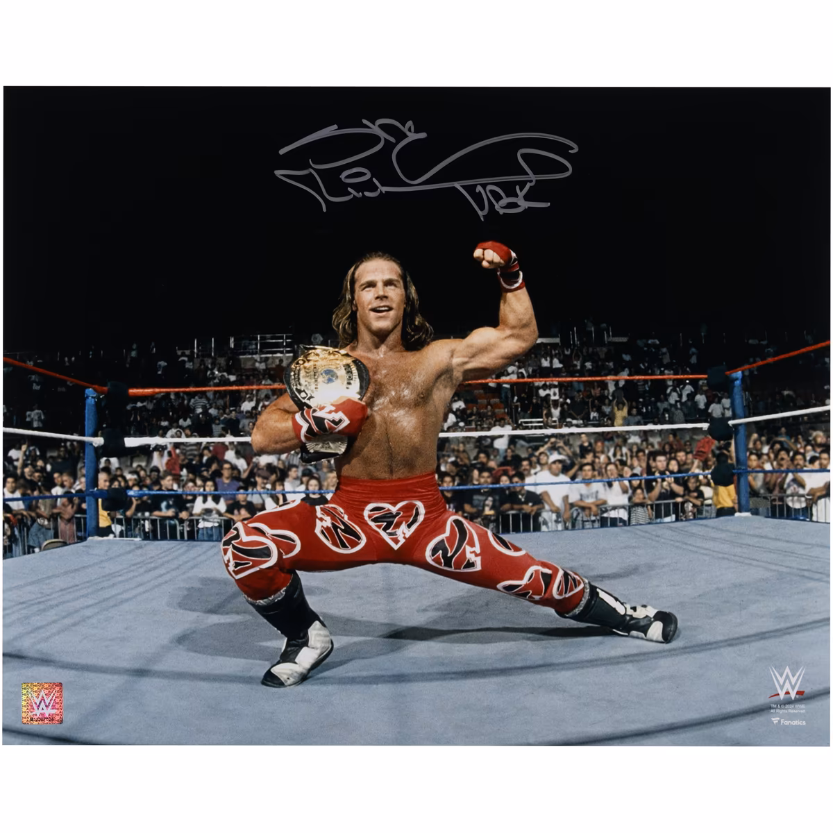 Shawn Michaels WWE Autographed 16'' x 20'' In-Ring Pose With Title Photograph