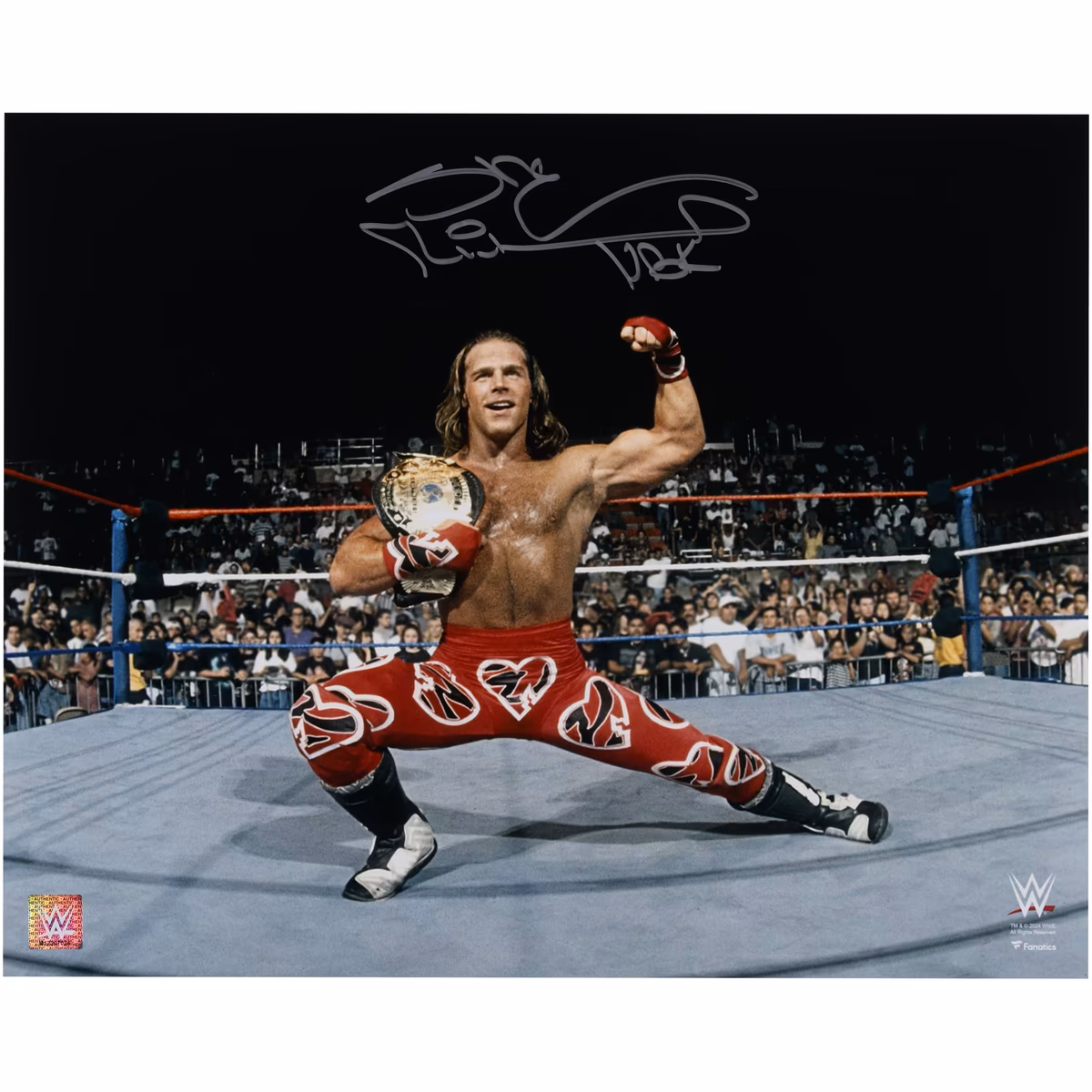Shawn Michaels WWE Autographed 16'' x 20'' In-Ring Pose With Title Photograph