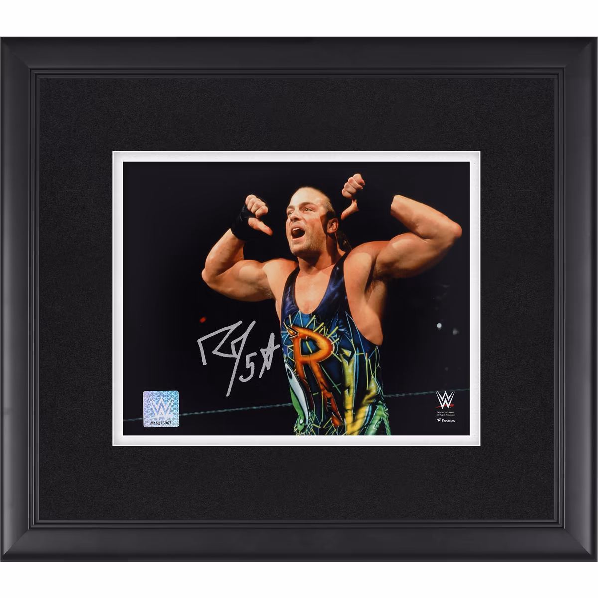 Rob Van Dam WWE Autographed Framed 8" x 10" Thumb Pointing Pose Photograph
