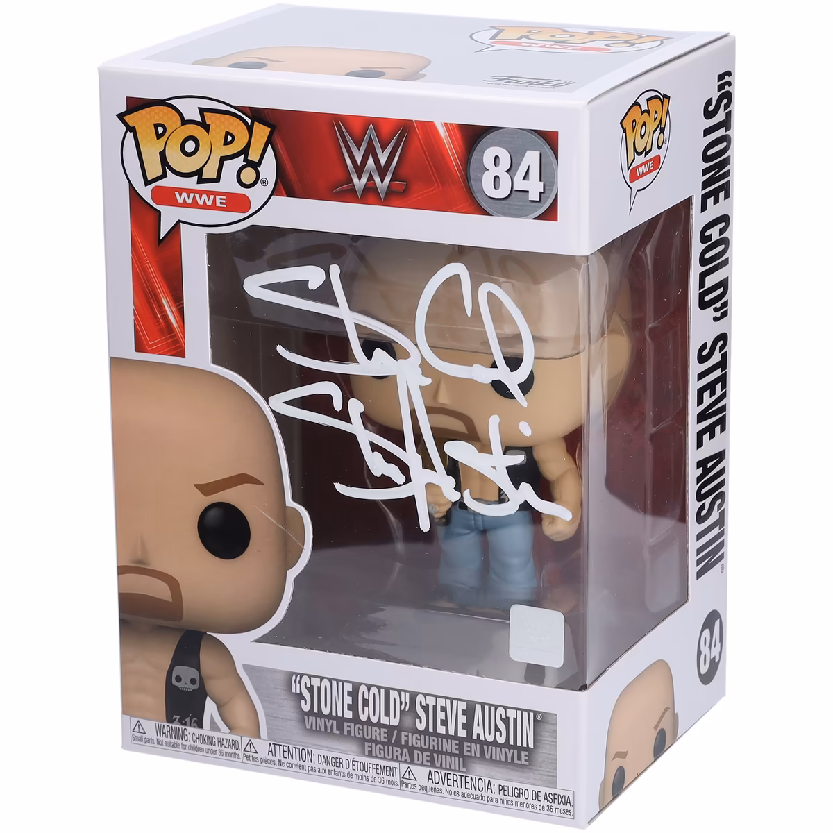 "Stone Cold" Steve Austin WWE Autographed #84 Funko POP! Figurine