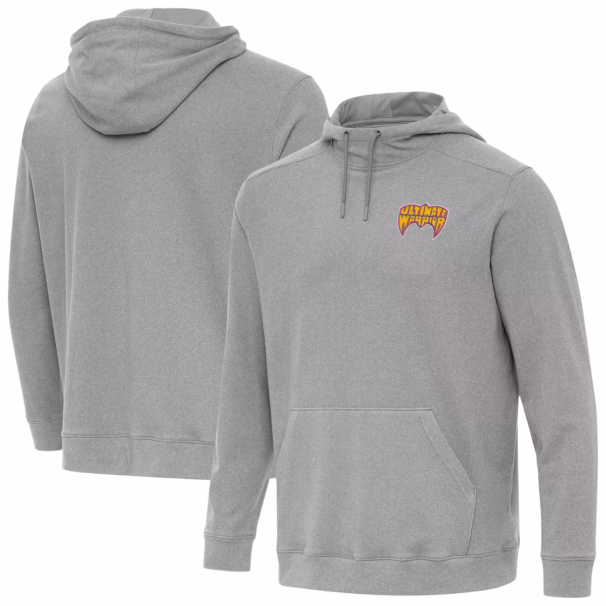 Men's Antigua Heather Gray The Ultimate Warrior Cloud Hoodie 2 Men's Antigua Heather Gray The Ultimate Warrior Cloud Hoodie