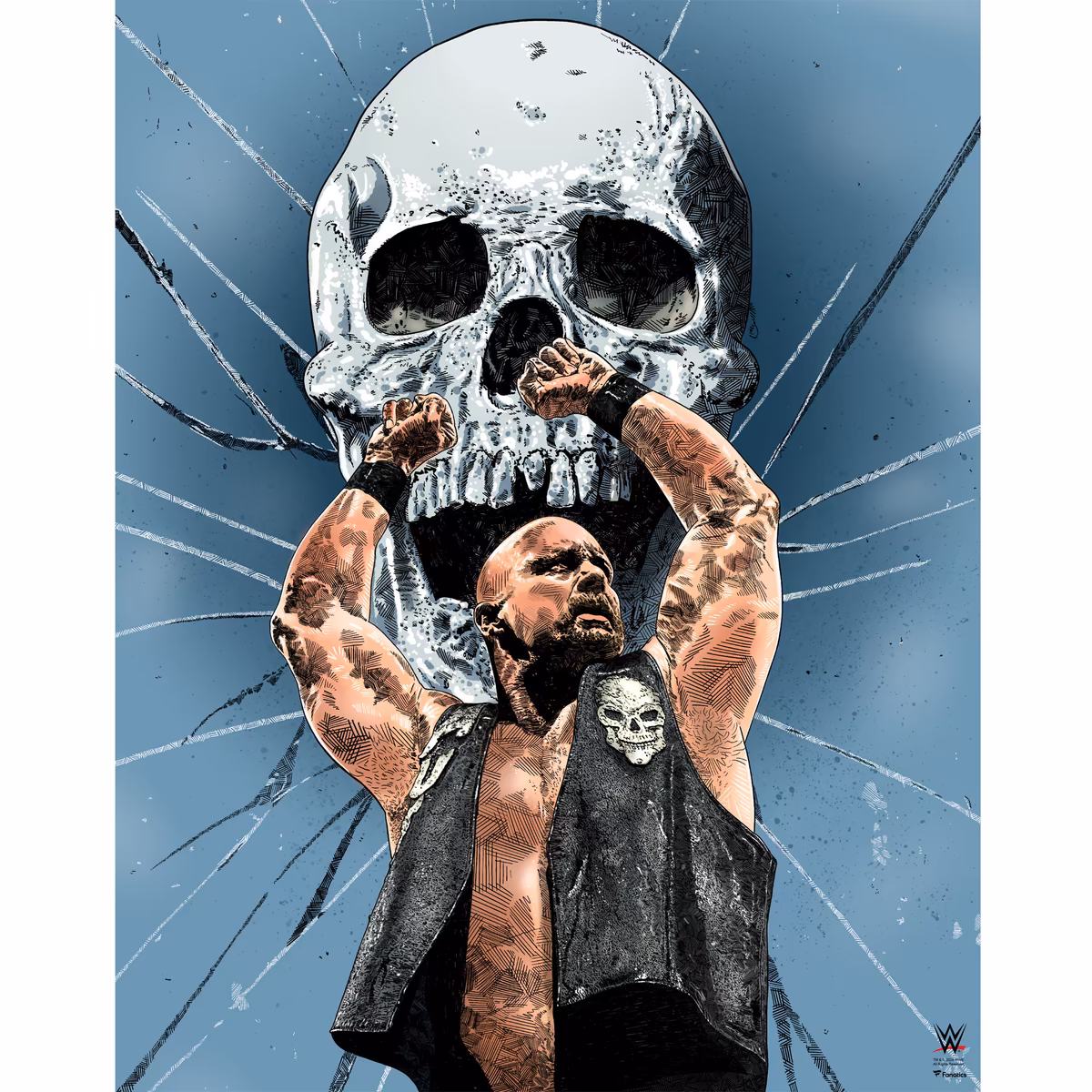 "Stone Cold" Steve Austin WWE 16" x 20" Art Print - Art by Maz Adams