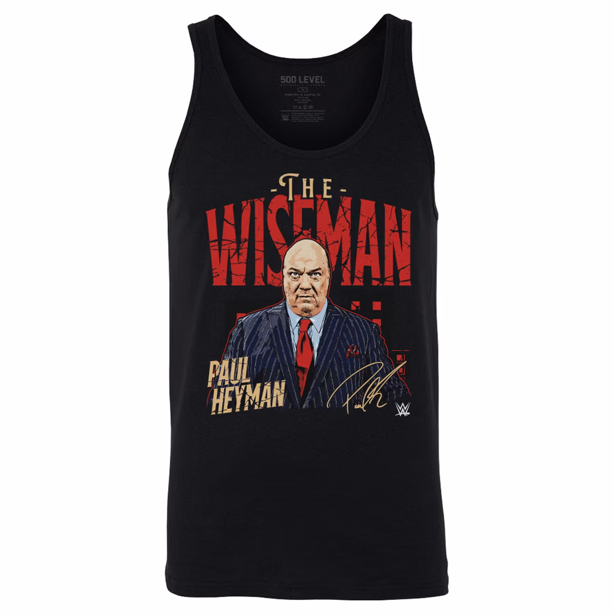 Men's 500 Level Black Paul Heyman Pose Tank Top