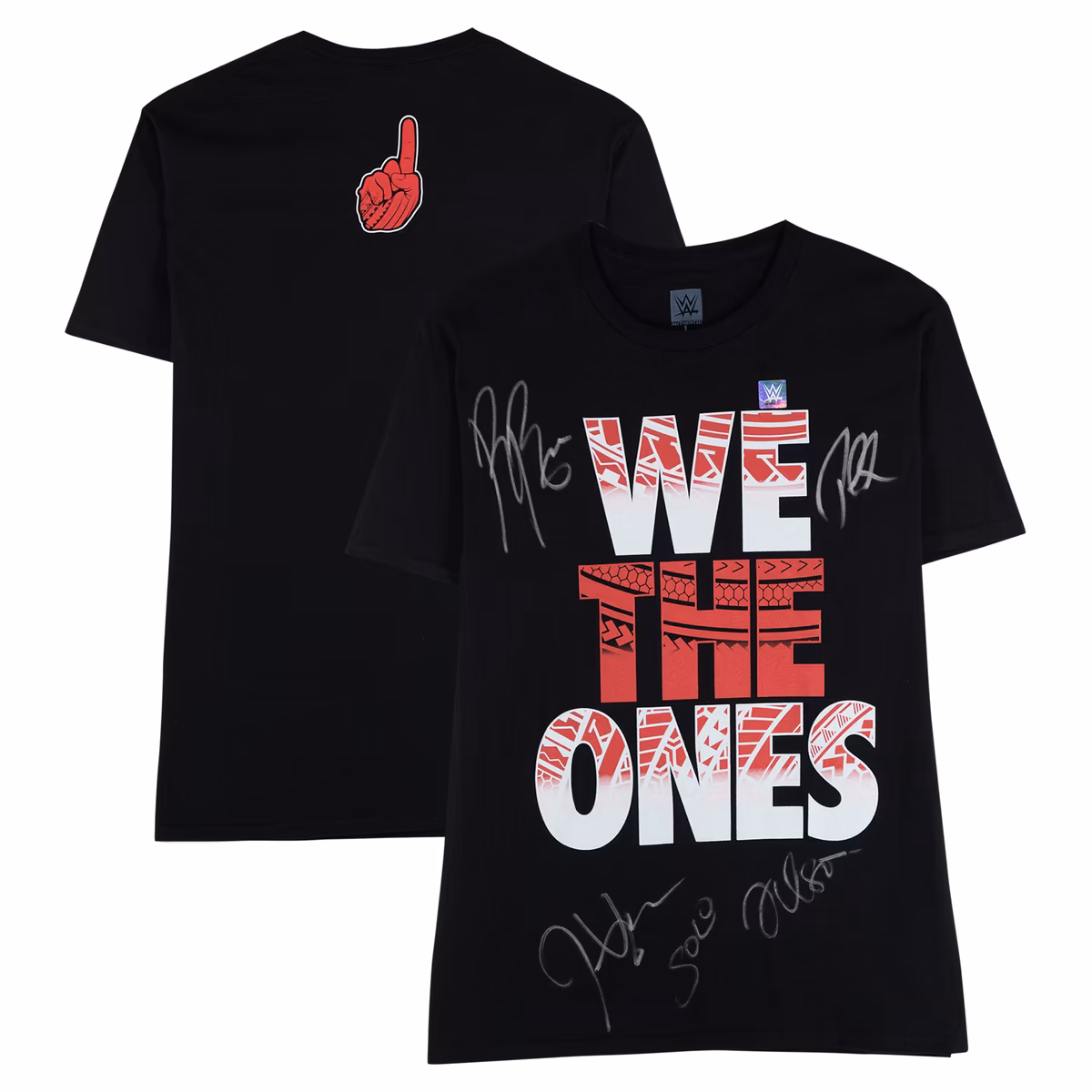 The Bloodline WWE Autographed We The Ones Tribal T-Shirt with 5 Signatures including Roman Reigns, Paul Heyman, Jey Uso, Jimmy Uso & Solo Sikoa 9 The Bloodline WWE Autographed We The Ones Tribal T-Shirt with 5 Signatures including Roman Reigns, Paul Heyman, Jey Uso, Jimmy Uso & Solo Sikoa