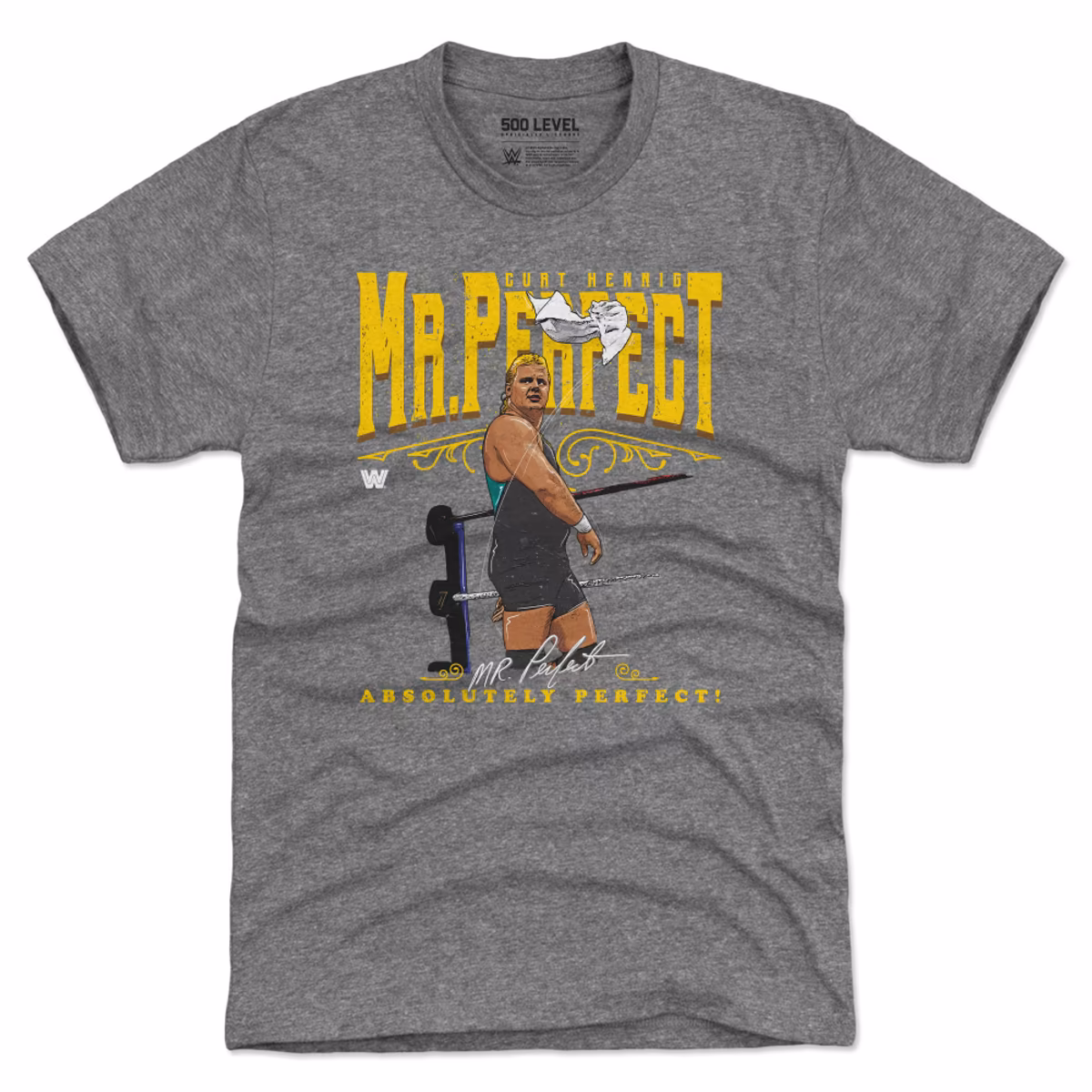 Men's 500 Level Heather Gray Mr. Perfect Absolutely Perfect Tri-Blend T-Shirt 2 Men's 500 Level Heather Gray Mr. Perfect Absolutely Perfect Tri-Blend T-Shirt