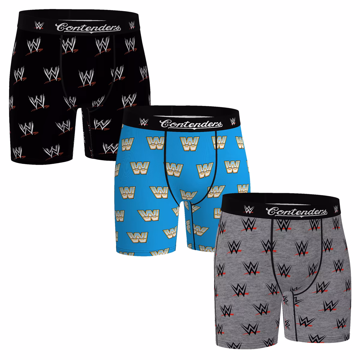 Contenders Clothing WWE Logo Three-Pack Boxer Brief Set 9 Contenders Clothing WWE Logo Three-Pack Boxer Brief Set
