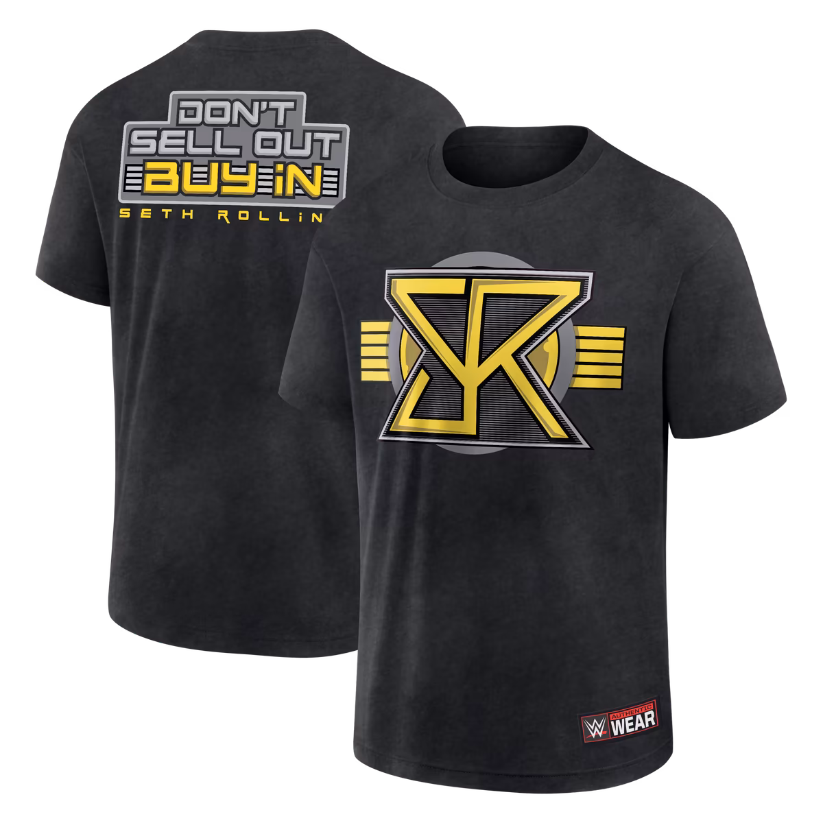 Men's Black Seth Rollins Buy In Retro T-Shirt 1 Men's Black Seth Rollins Buy In Retro T-Shirt