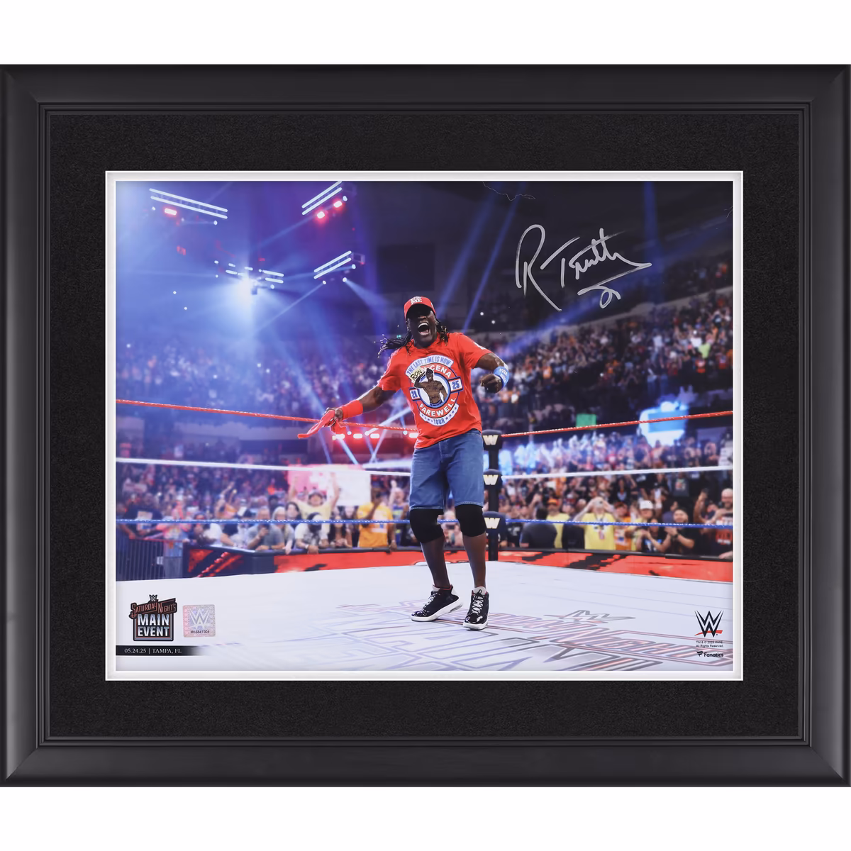 R-Truth WWE Autographed Framed 16" x 20" Ron Cena In-Ring Entrance Photograph 8 R-Truth WWE Autographed Framed 16" x 20" Ron Cena In-Ring Entrance Photograph