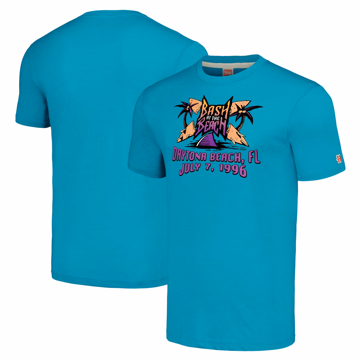 Men's Homage Heather Teal Bash At The Beach 1996 Retro Logo T-Shirt 2 Men's Homage Heather Teal Bash At The Beach 1996 Retro Logo T-Shirt