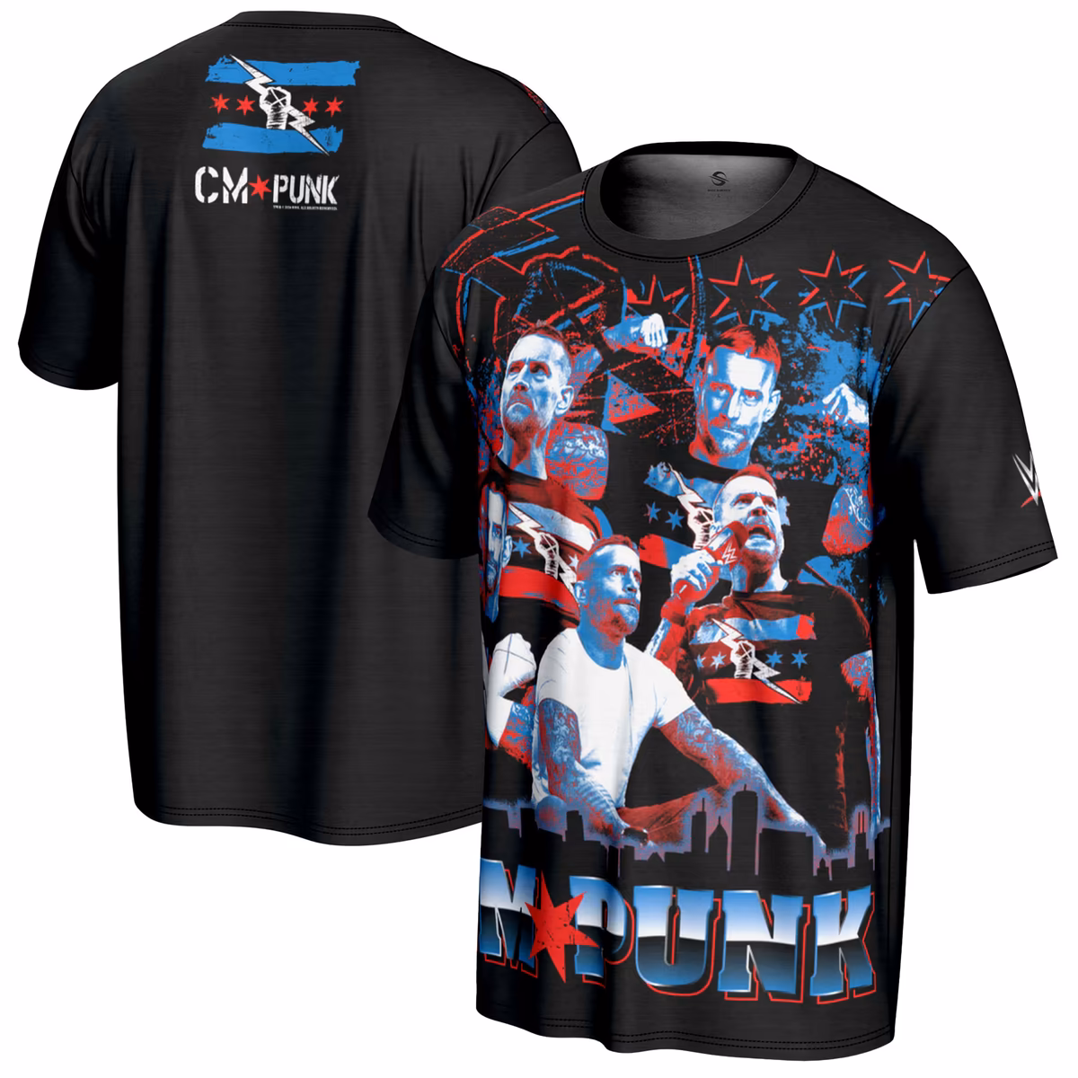 Men's ProSphere Black CM Punk Sublimated T-Shirt