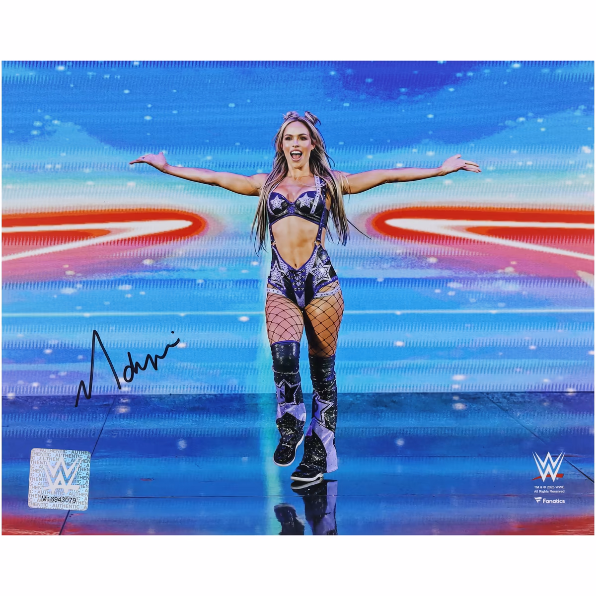 Maxxine Dupri WWE Autographed 8" x 10" Entrance Arms Out Photograph