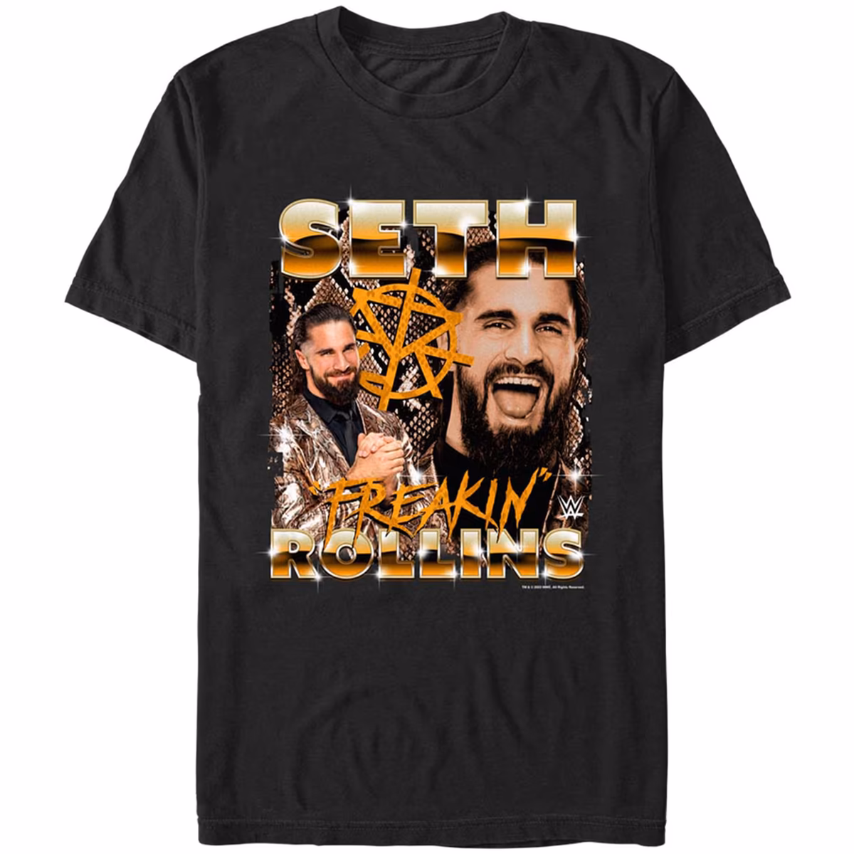 Men's Mad Engine  Black Seth "Freakin" Rollins  Graphic T-Shirt
