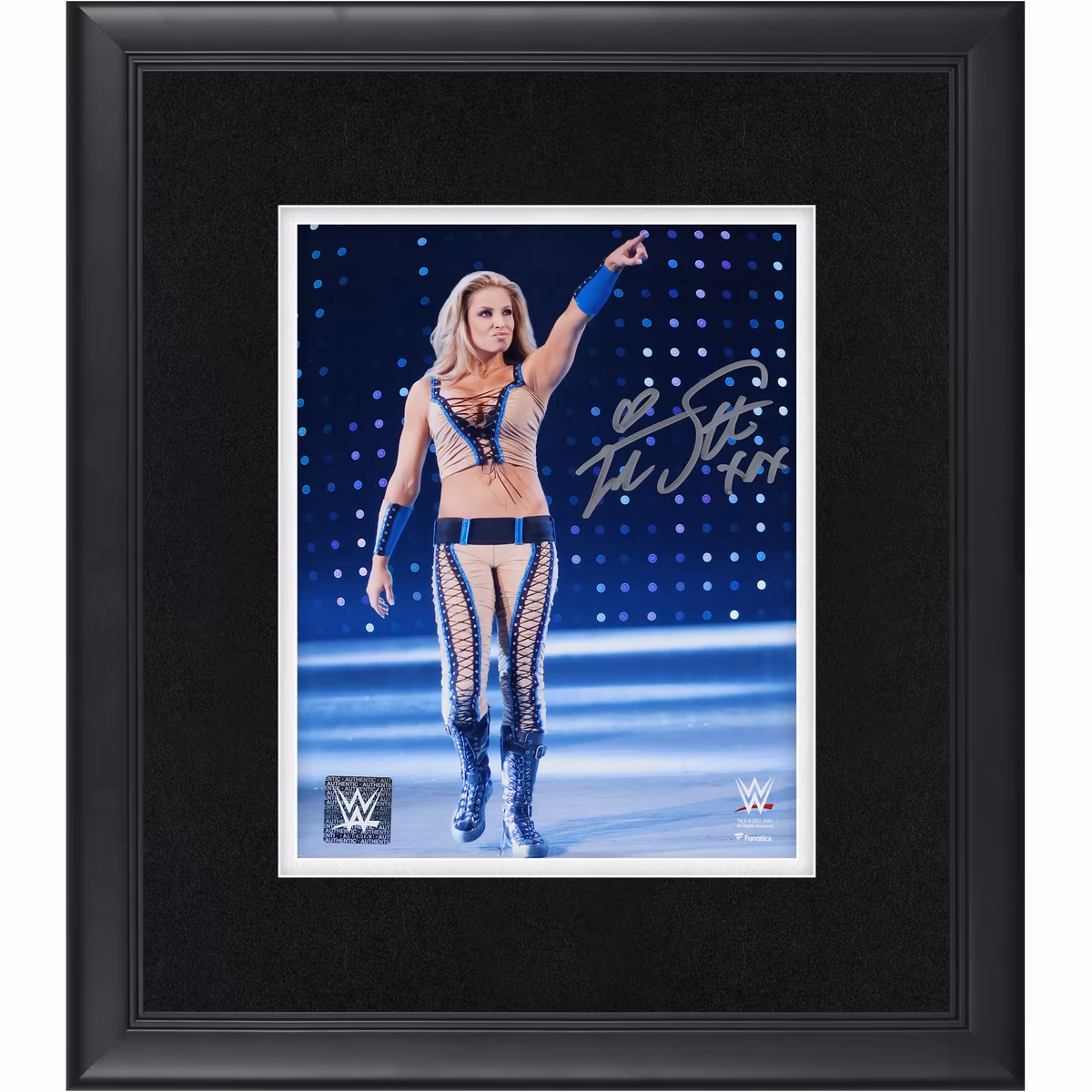 Trish Stratus WWE Autographed Framed 8" x 10" Vertical Entrance Photograph