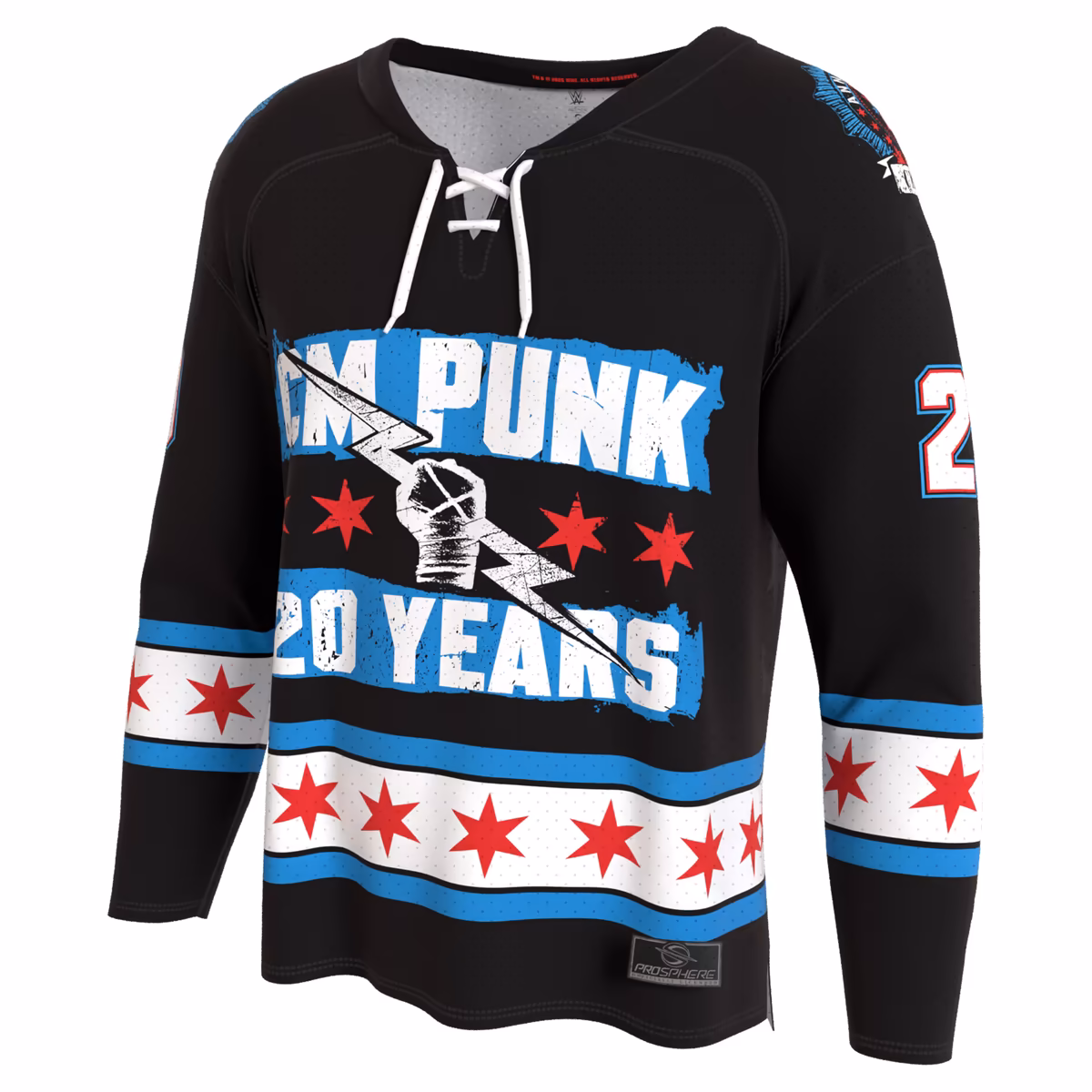 Youth ProSphere Black CM Punk 20 Years Hockey Fashion Jersey 3 Youth ProSphere Black CM Punk 20 Years Hockey Fashion Jersey