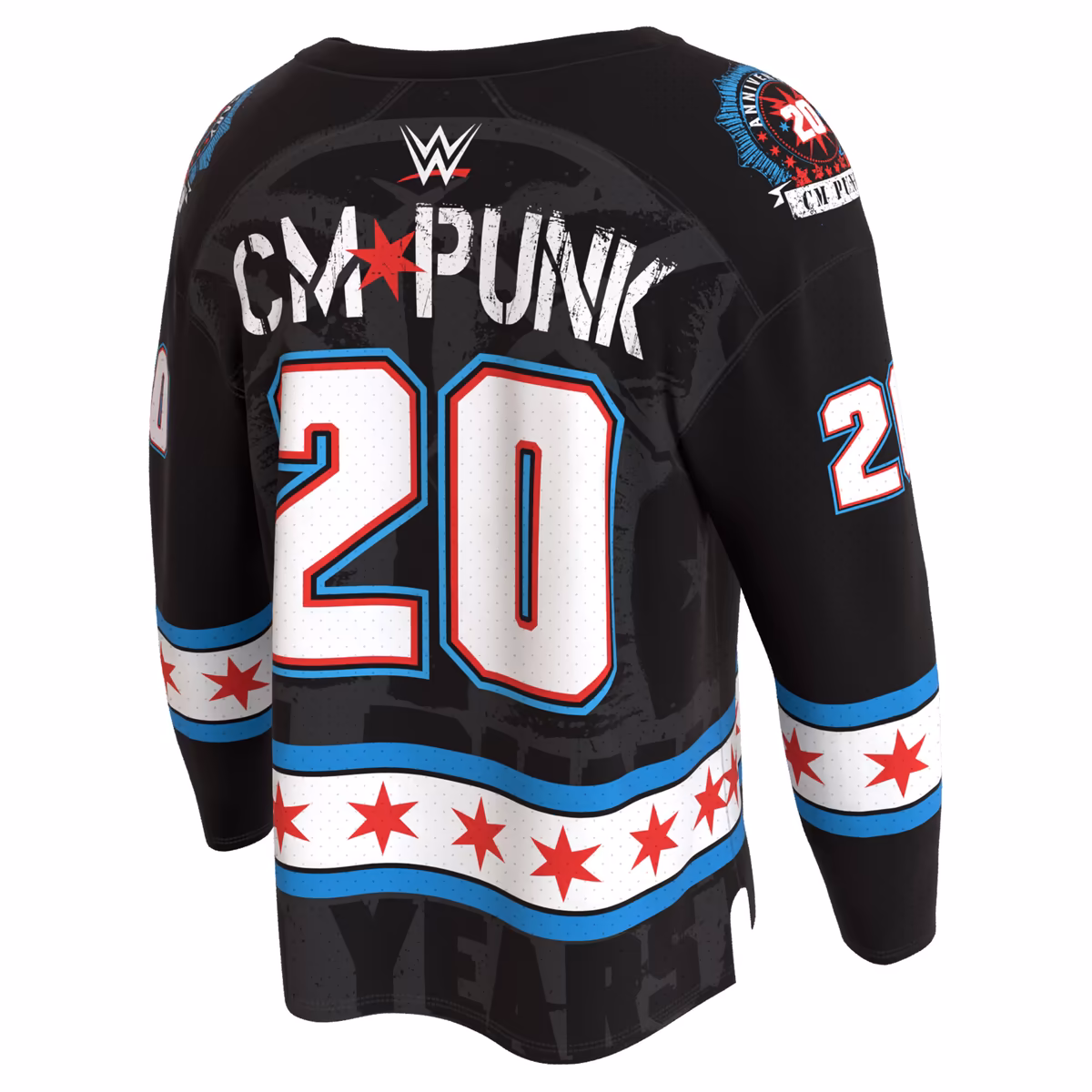 Youth ProSphere Black CM Punk 20 Years Hockey Fashion Jersey 4 Youth ProSphere Black CM Punk 20 Years Hockey Fashion Jersey