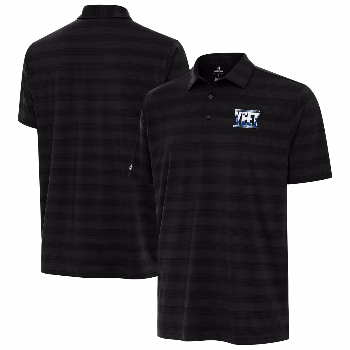 Men's Antigua Black Jey Uso Tunnel Polo 2 Men's Antigua Black Jey Uso Tunnel Polo
