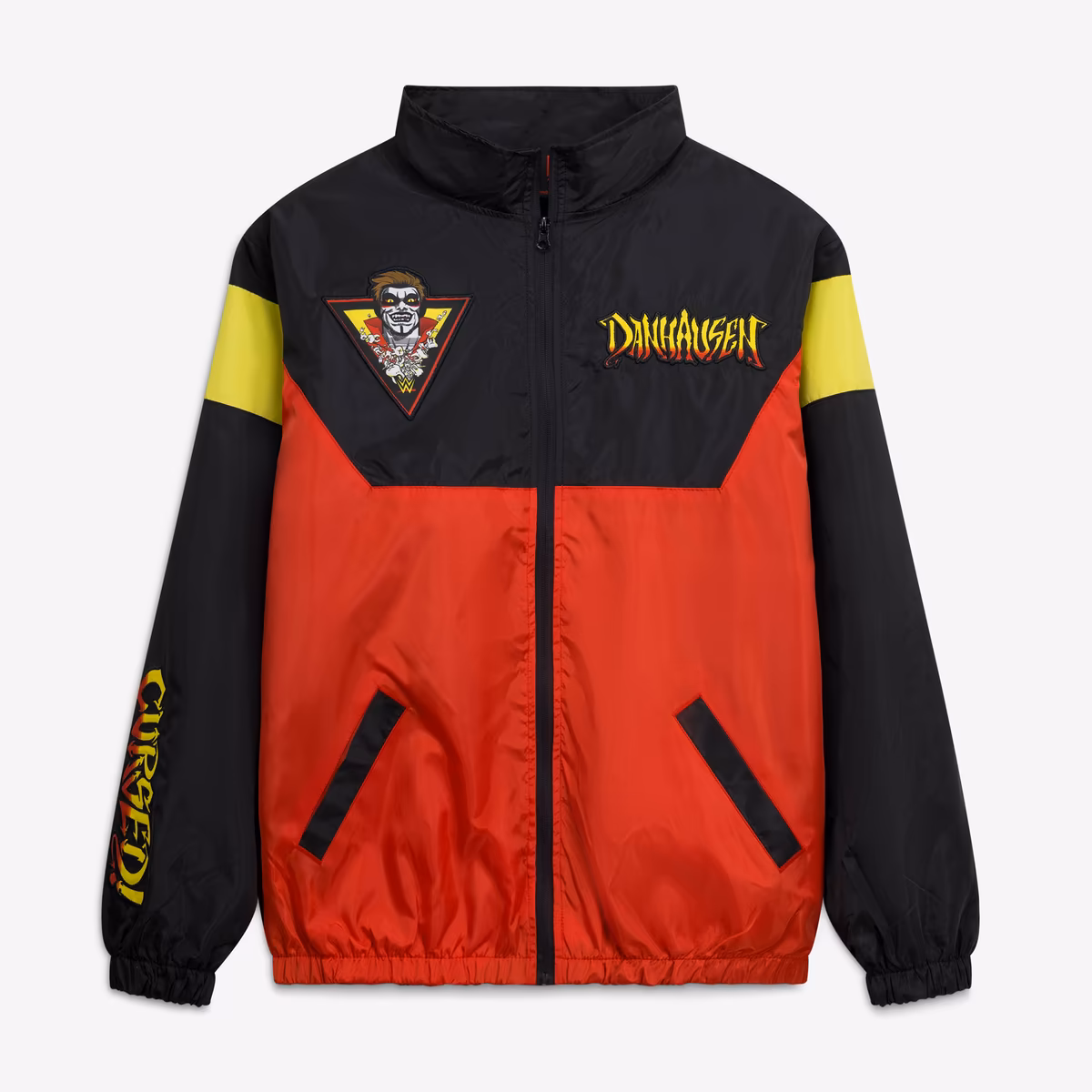 Men's Black/Red Danhausen Cursed! Full-Zip Windbreaker Jacket 3 Men's Black/Red Danhausen Cursed! Full-Zip Windbreaker Jacket