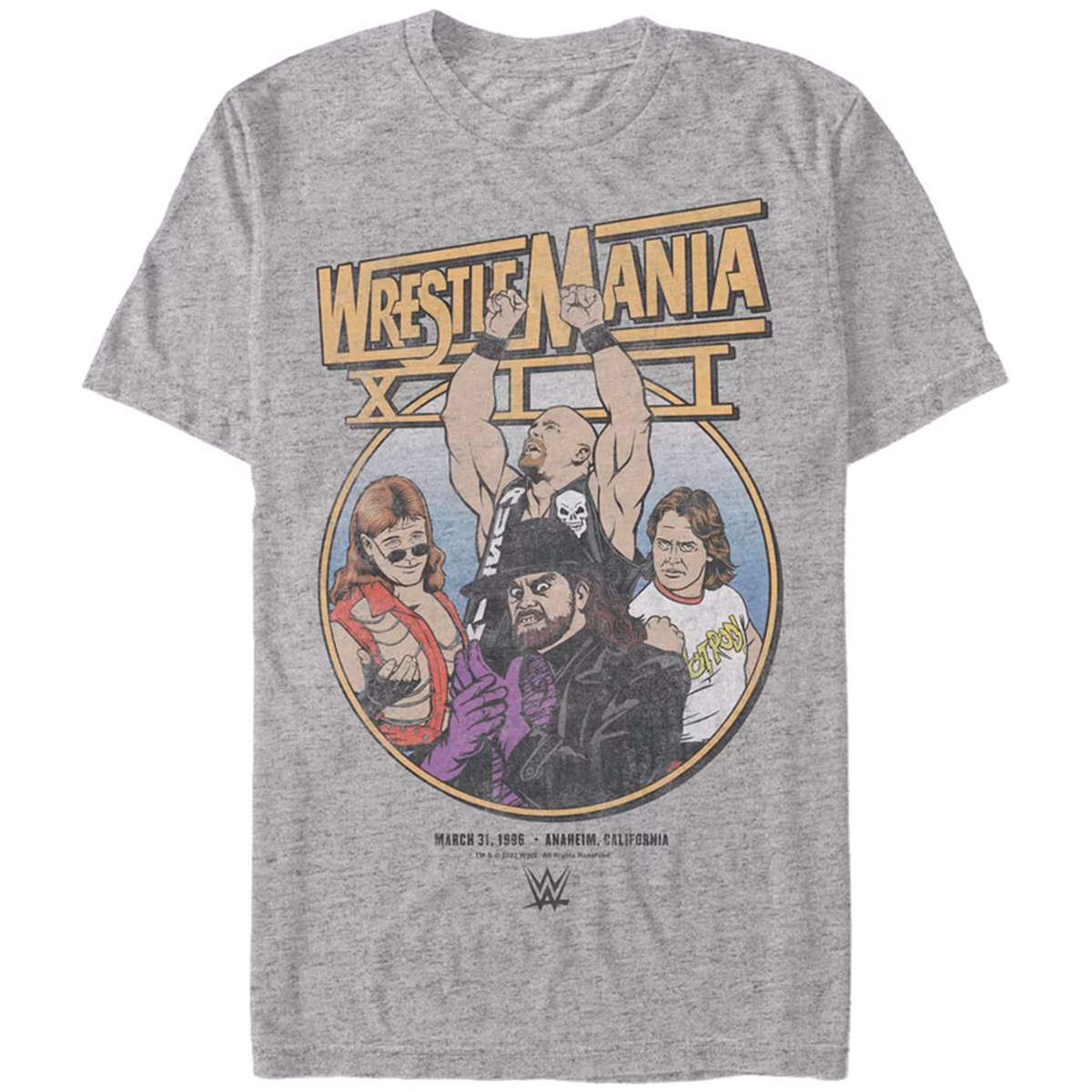 Men's Mad Engine  Heather Gray WrestleMania XII Graphic T-Shirt