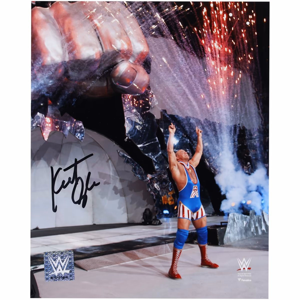 Kurt Angle WWE Autographed 8" x 10" Entrance Photograph 2 Kurt Angle WWE Autographed 8" x 10" Entrance Photograph