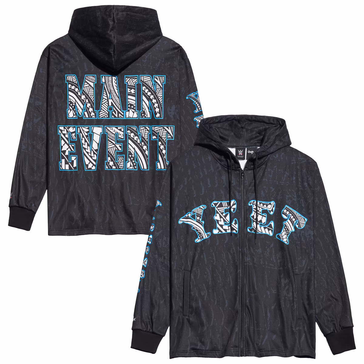 Men's Chalk Line Black Jey Uso YEET Entrance Full-Zip Hoodie 3 Men's Chalk Line Black Jey Uso YEET Entrance Full-Zip Hoodie