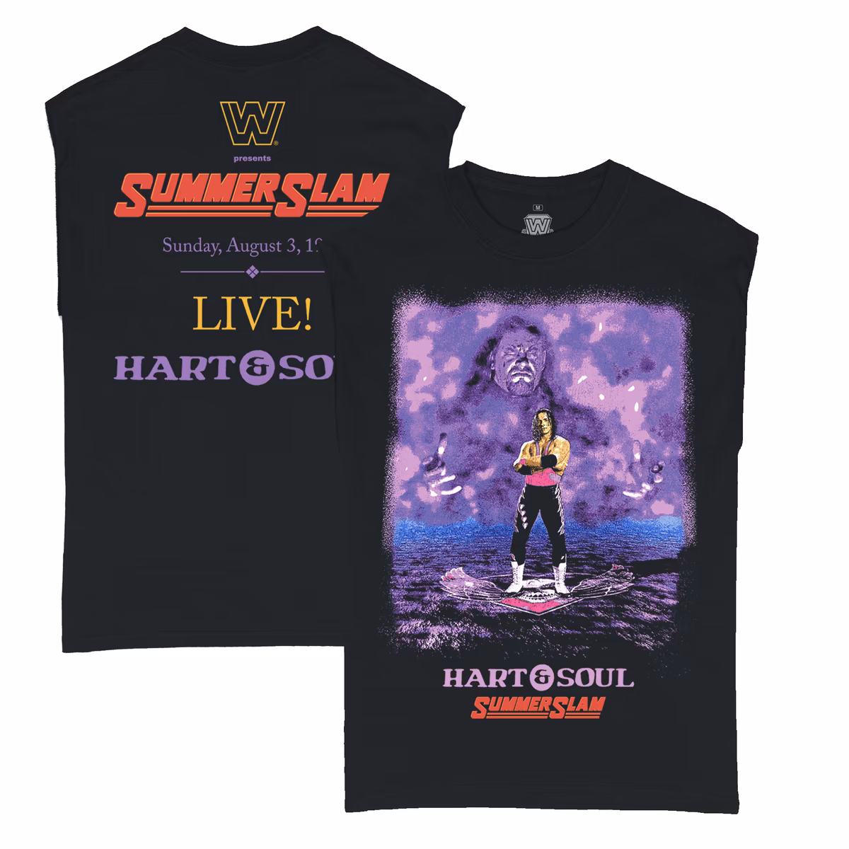 Men's Ripple Junction Black Bret Hart Hart & Soul SummerSlam Vintage Muscle T-Shirt 2 Men's Ripple Junction Black Bret Hart Hart & Soul SummerSlam Vintage Muscle T-Shirt