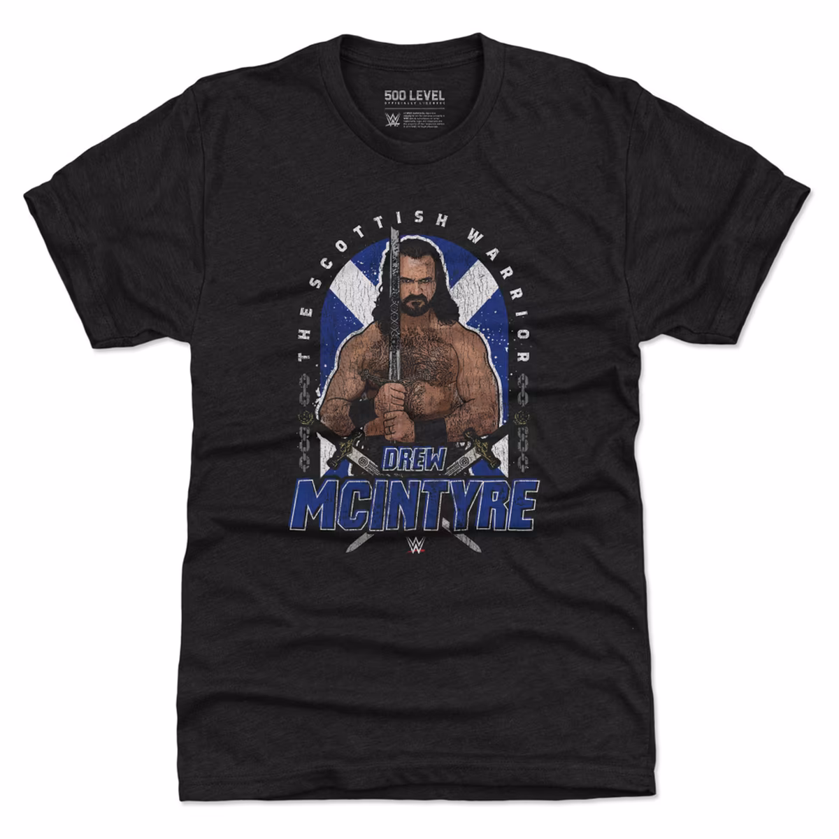 Men's 500 Level Black Drew McIntyre Tri-Blend T-Shirt
