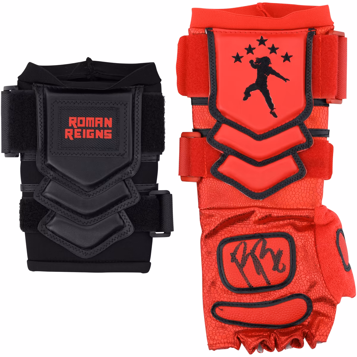 Roman Reigns WWE Autographed Red Replica Glove Set 1 Roman Reigns WWE Autographed Red Replica Glove Set
