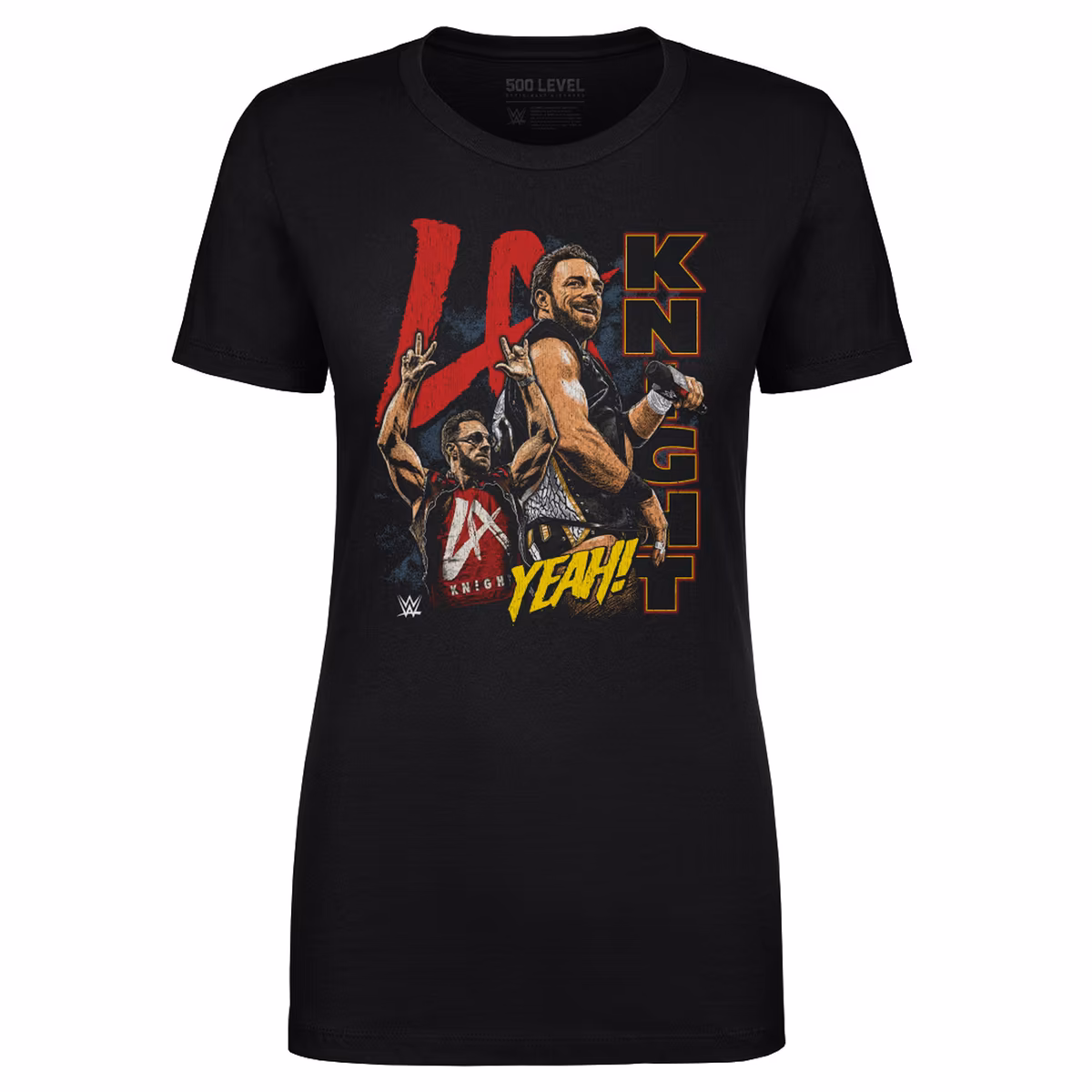 Women's 500 Level Black LA Knight Vertical Name T-Shirt 9 Women's 500 Level Black LA Knight Vertical Name T-Shirt