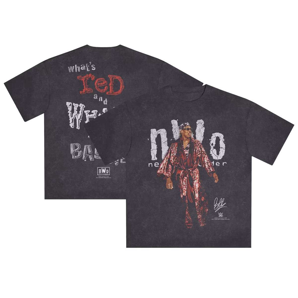 Men's Heather Black Dennis Rodman Bad All Over Snow Wash T-Shirt 6 Men's Heather Black Dennis Rodman Bad All Over Snow Wash T-Shirt