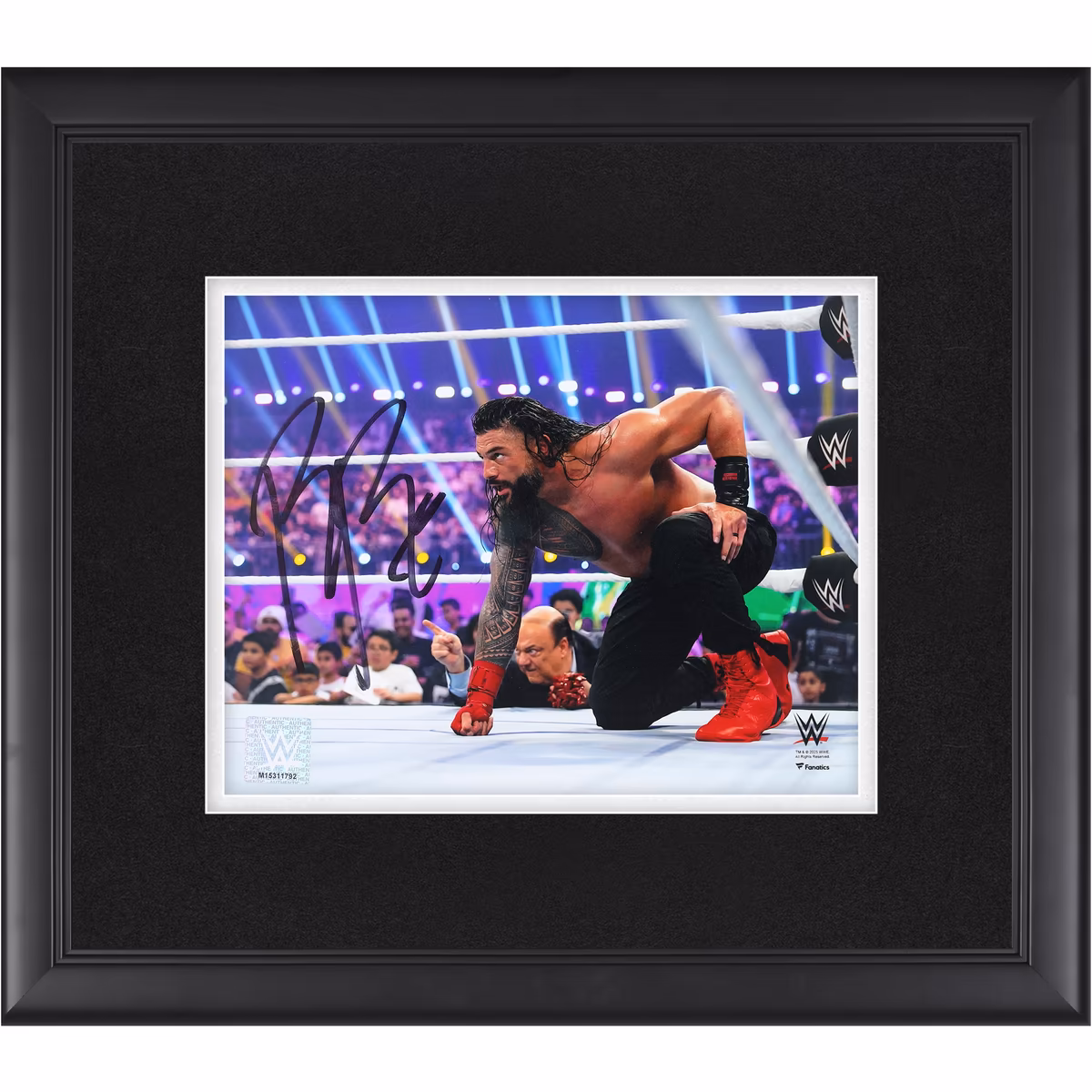 Roman Reigns WWE Autographed Framed 8" x 10" Superman Punch Precursor Photograph 8 Roman Reigns WWE Autographed Framed 8" x 10" Superman Punch Precursor Photograph