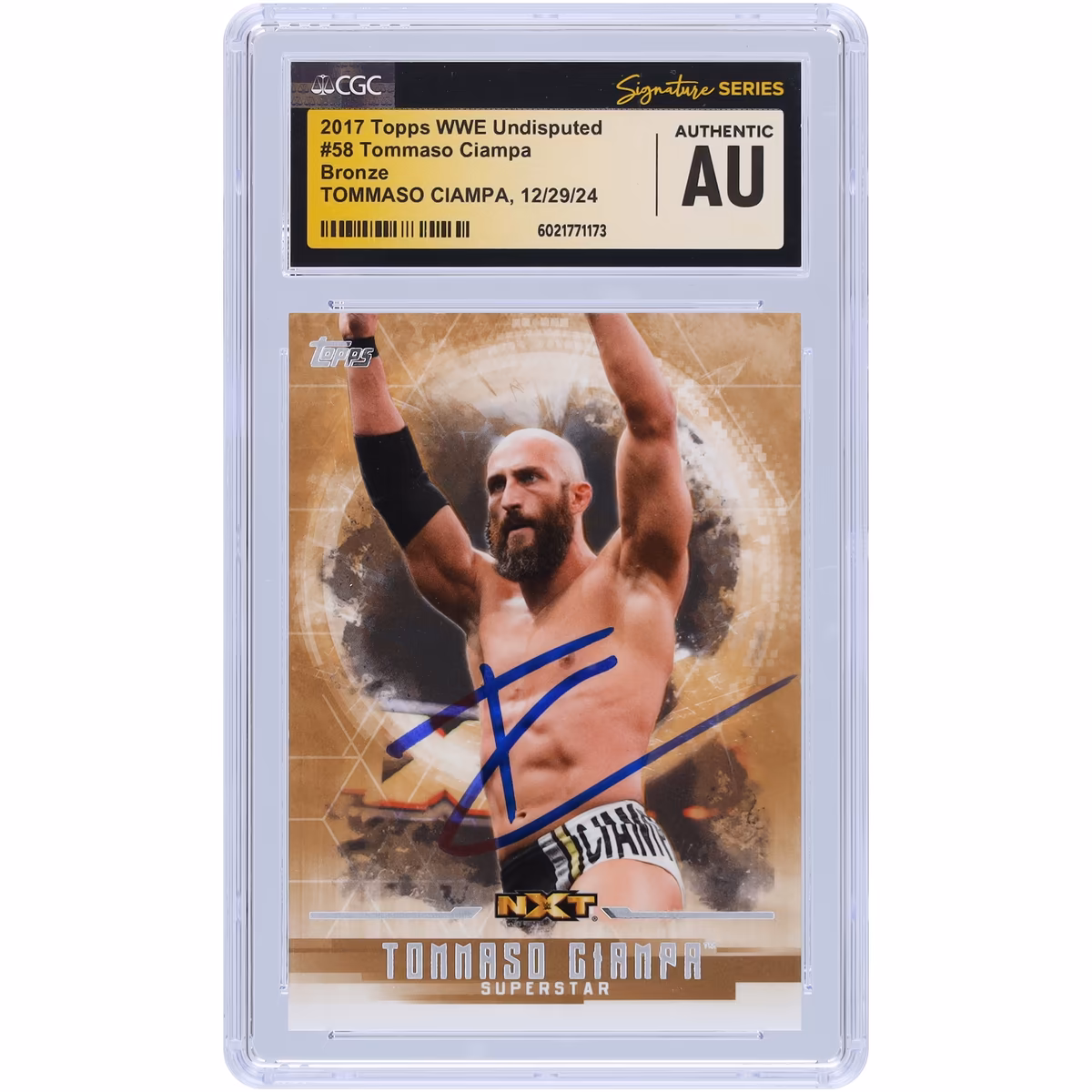 Tommaso Ciampa WWE Autographed 2017 Topps Undisputed Bronze #58 #/99 CGC Fanatics Witnessed Authenticated Card