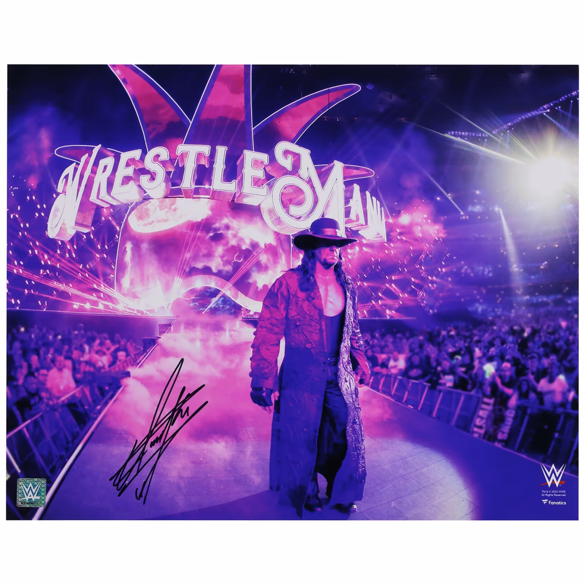 The Undertaker WWE Autographed 16" x 20" WrestleMania 34 Entrance Photograph