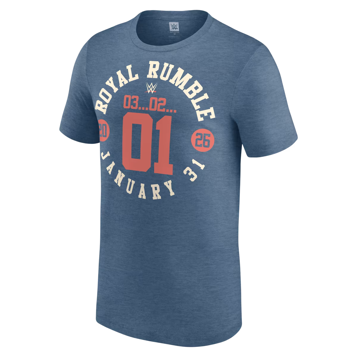 Men's Heather Blue Royal Rumble 2026 Circle Logo T-Shirt 3 Men's Heather Blue Royal Rumble 2026 Circle Logo T-Shirt