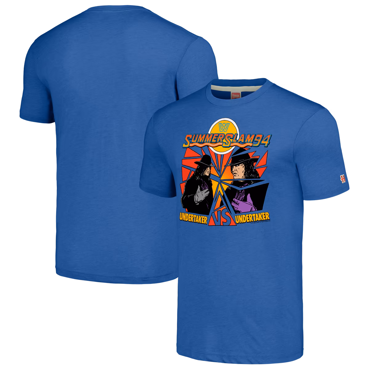 Men's Homage Heather Royal SummerSlam 1994 Undertaker vs. Undertaker Tri-Blend T-Shirt