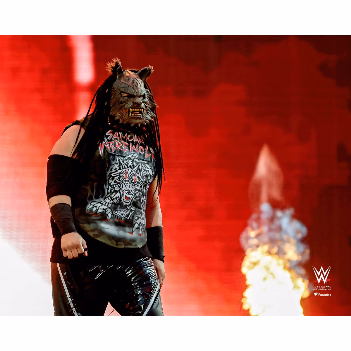 Jacob Fatu WWE Unsigned Werewolf Mask Entrance Photograph 8 Jacob Fatu WWE Unsigned Werewolf Mask Entrance Photograph