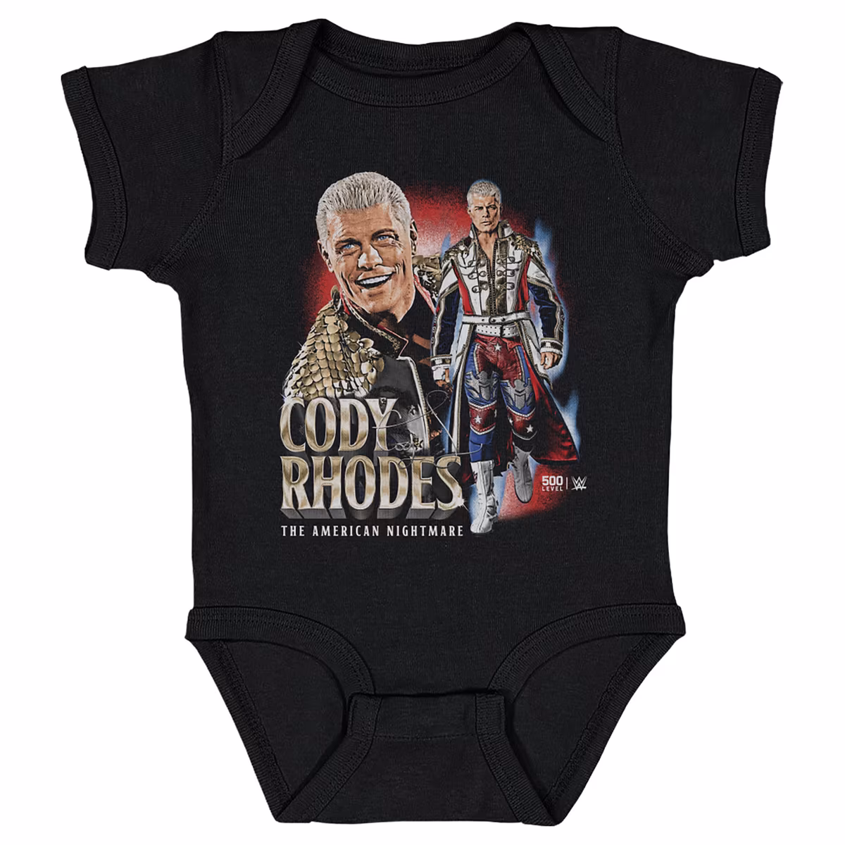 Infant 500 Level Black Cody Rhodes American Nightmare Vintage Bodysuit