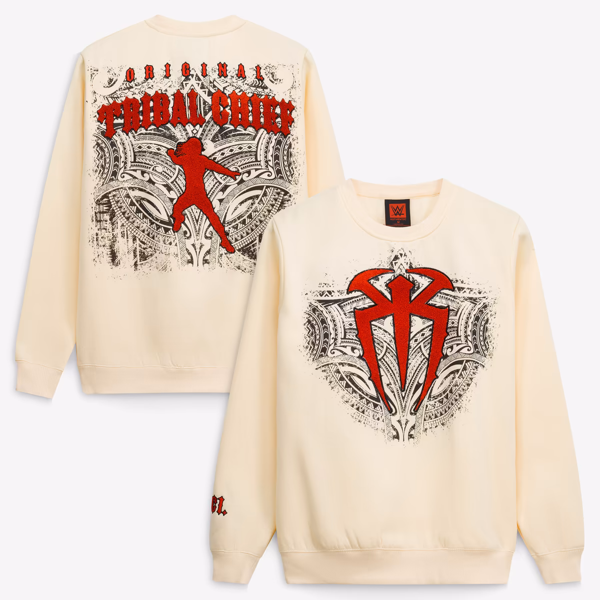 Men's Cream Roman Reigns The Original Tribal Chief Bone Sweatshirt 1 Men's Cream Roman Reigns The Original Tribal Chief Bone Sweatshirt
