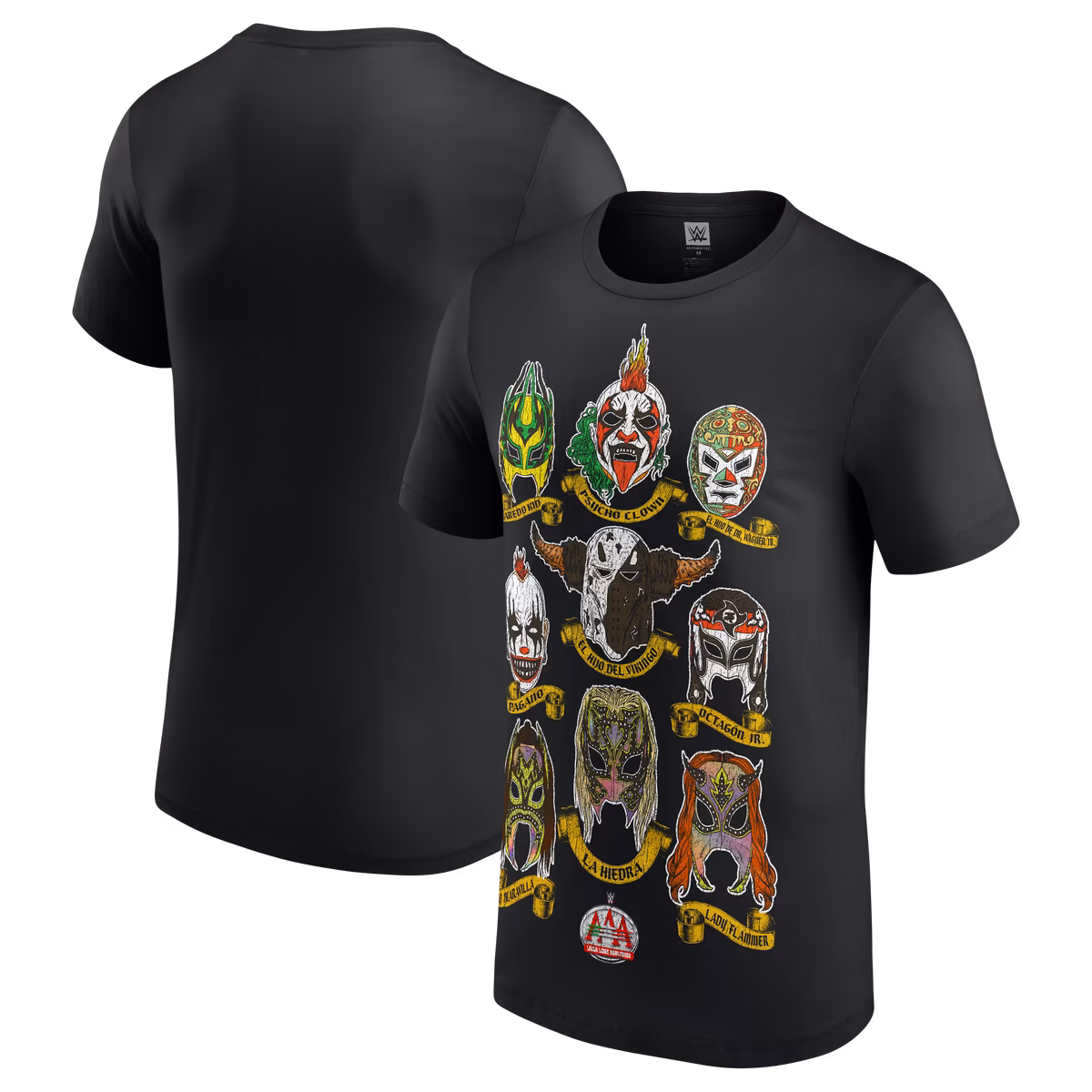 Men's Black AAA Luchadores Masks T-Shirt