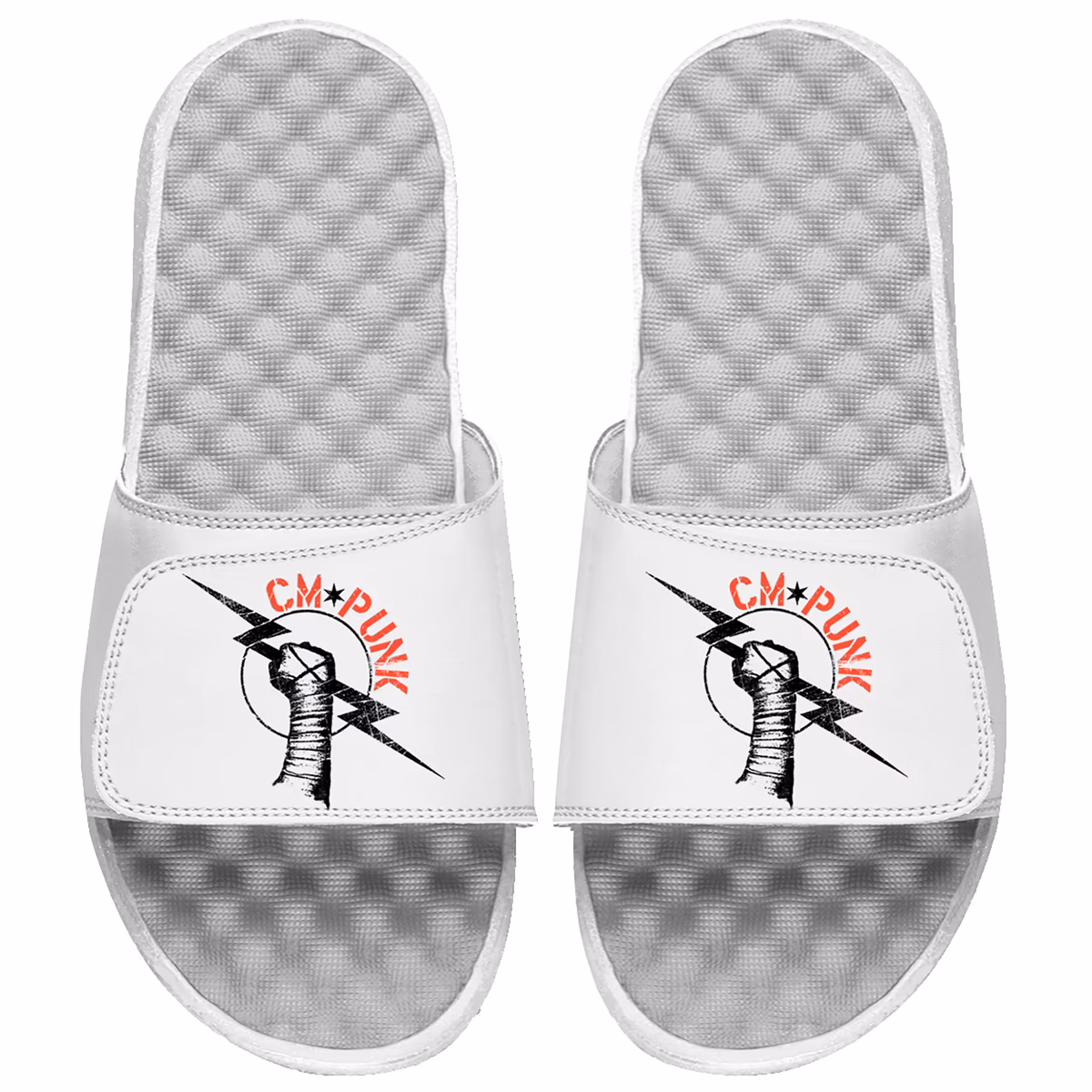Unisex ISlide White CM Punk Logo Slide Sandals 3 Unisex ISlide White CM Punk Logo Slide Sandals